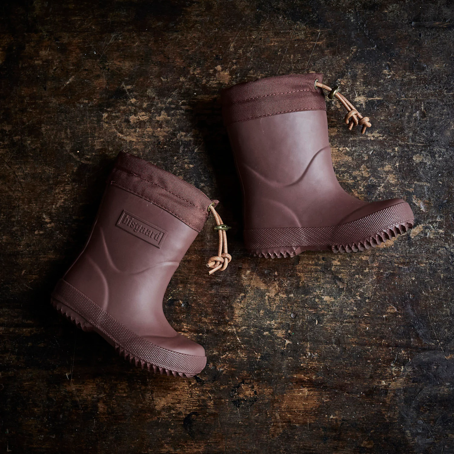 Kids Natural Rubber Wool Lined Boots - Bordeaux