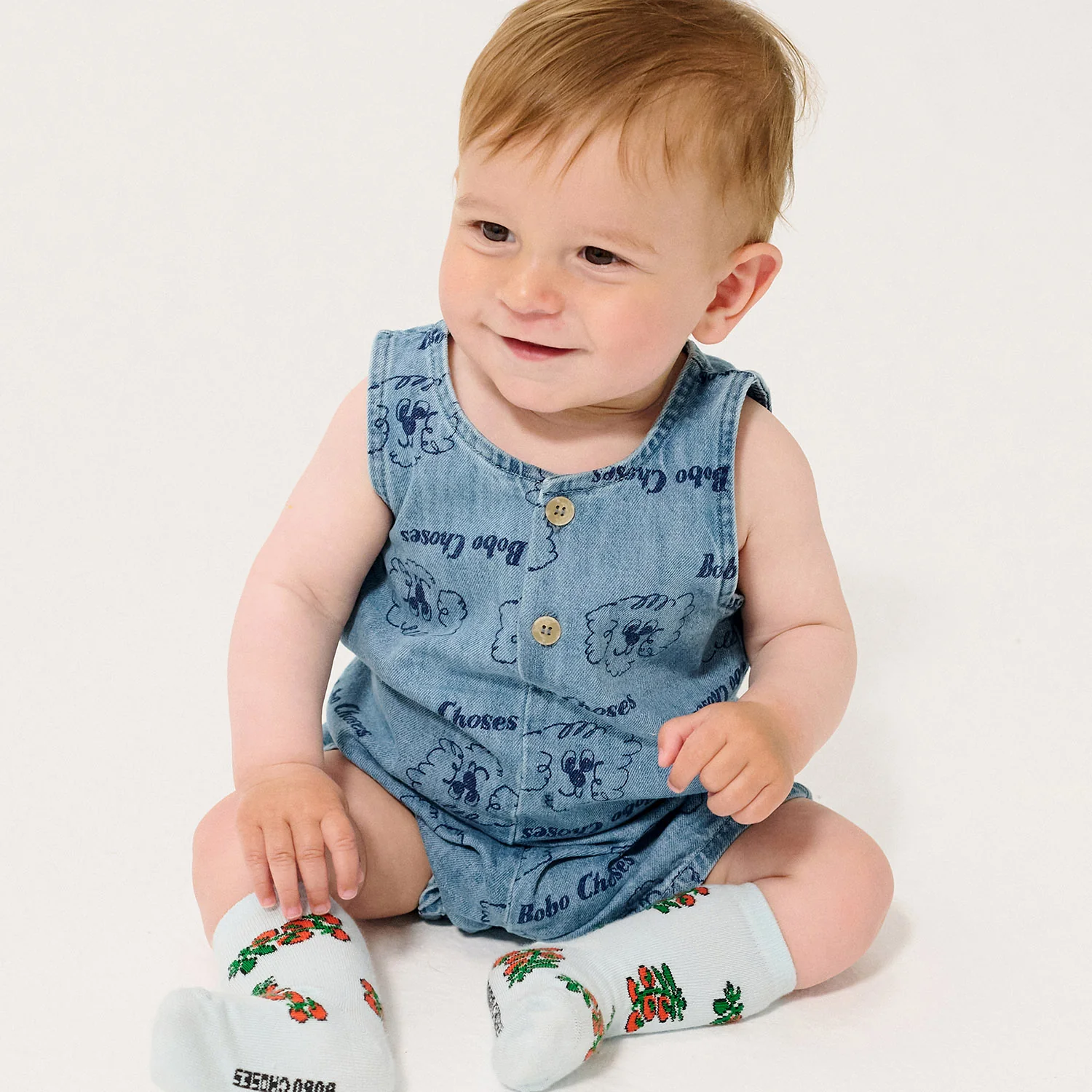 Baby Cotton Denim Playsuit - Pickles the Dog - Image 4