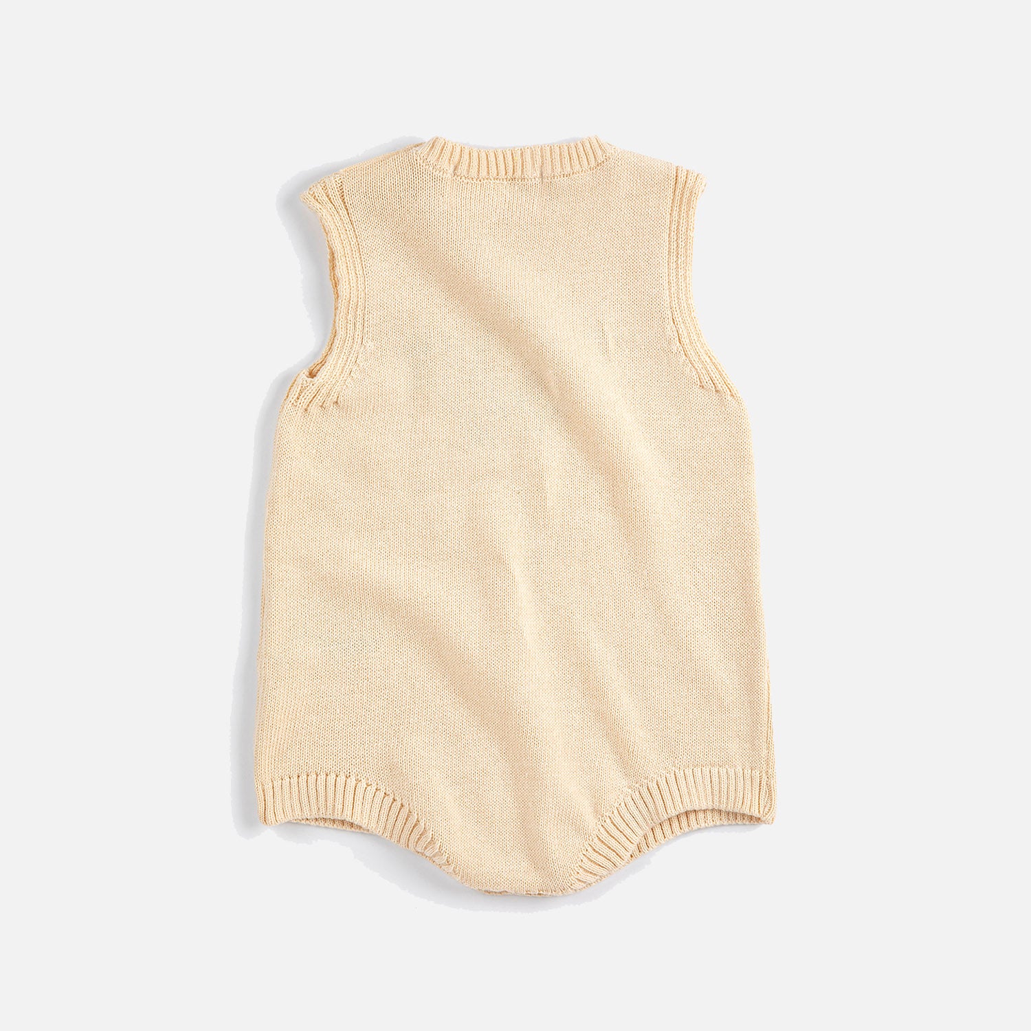 Baby Cotton Knit Romper - Pixel Sugar Beet - Image 2
