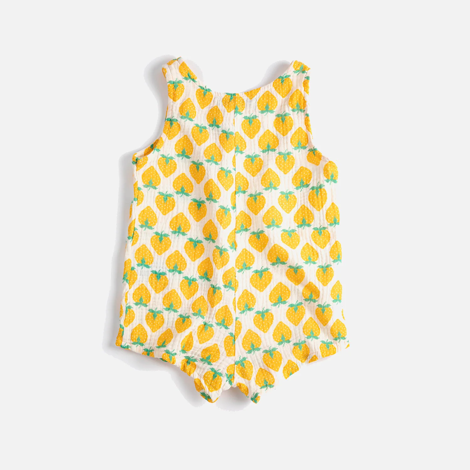 Baby Cotton Playsuit - Strawberry - Image 2
