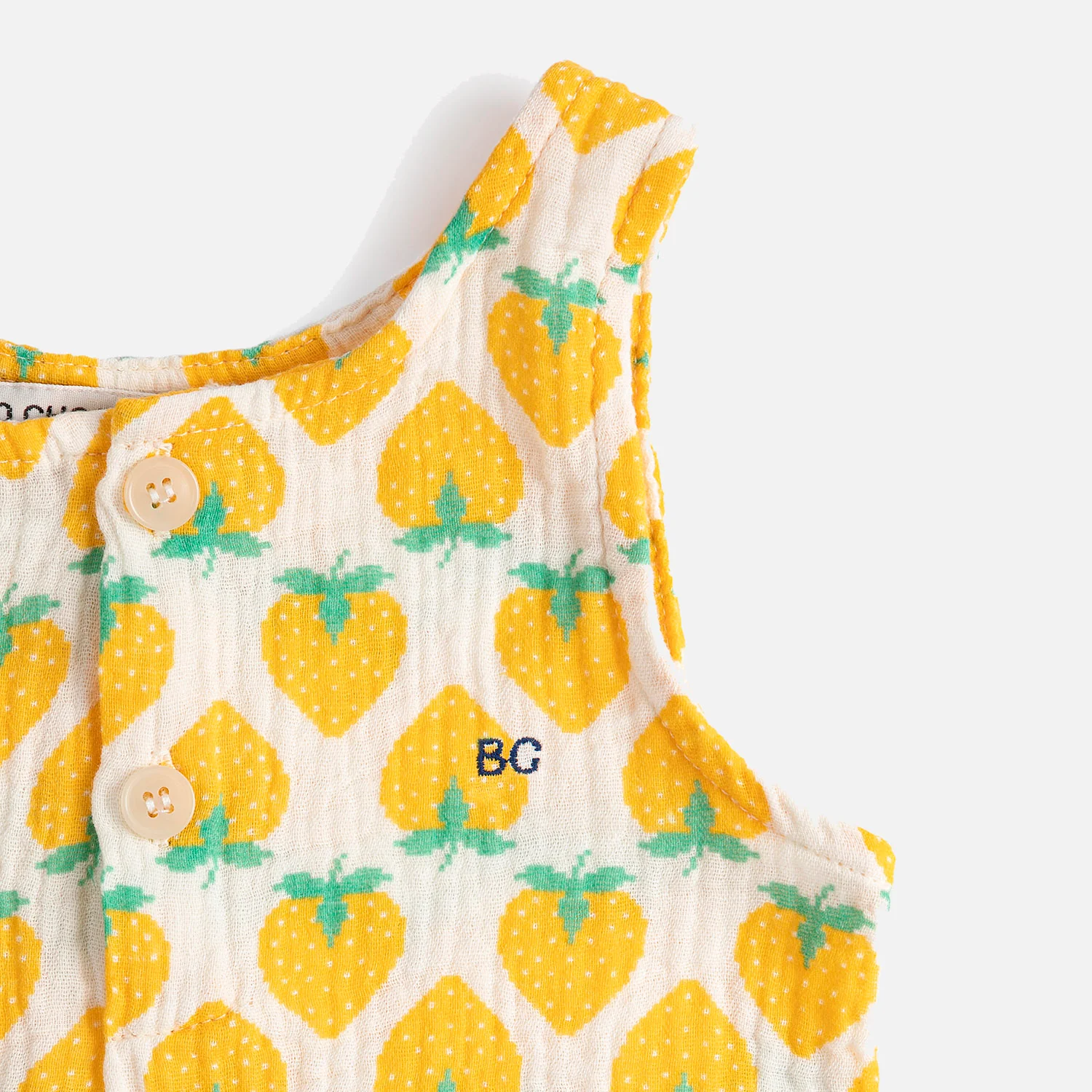 Baby Cotton Playsuit - Strawberry - Image 3