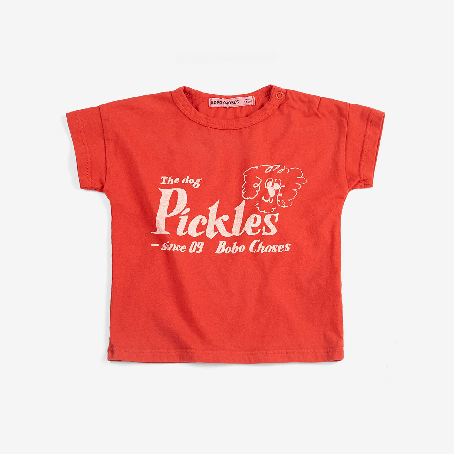 Baby Cotton T-Shirt - Red Pickles the Dog - Image 2