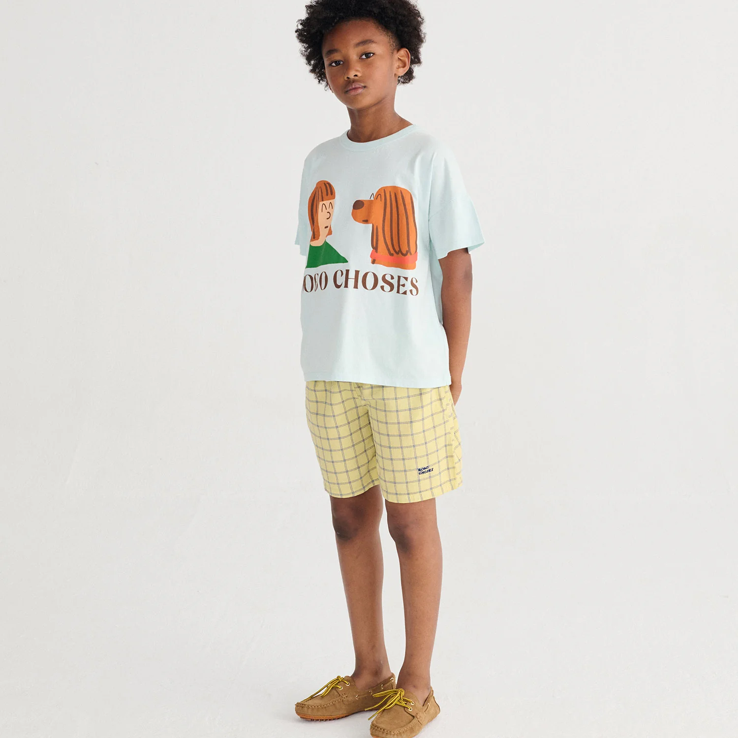 Kids Cotton Bermuda Shorts - Spicy Window Pane - Image 4
