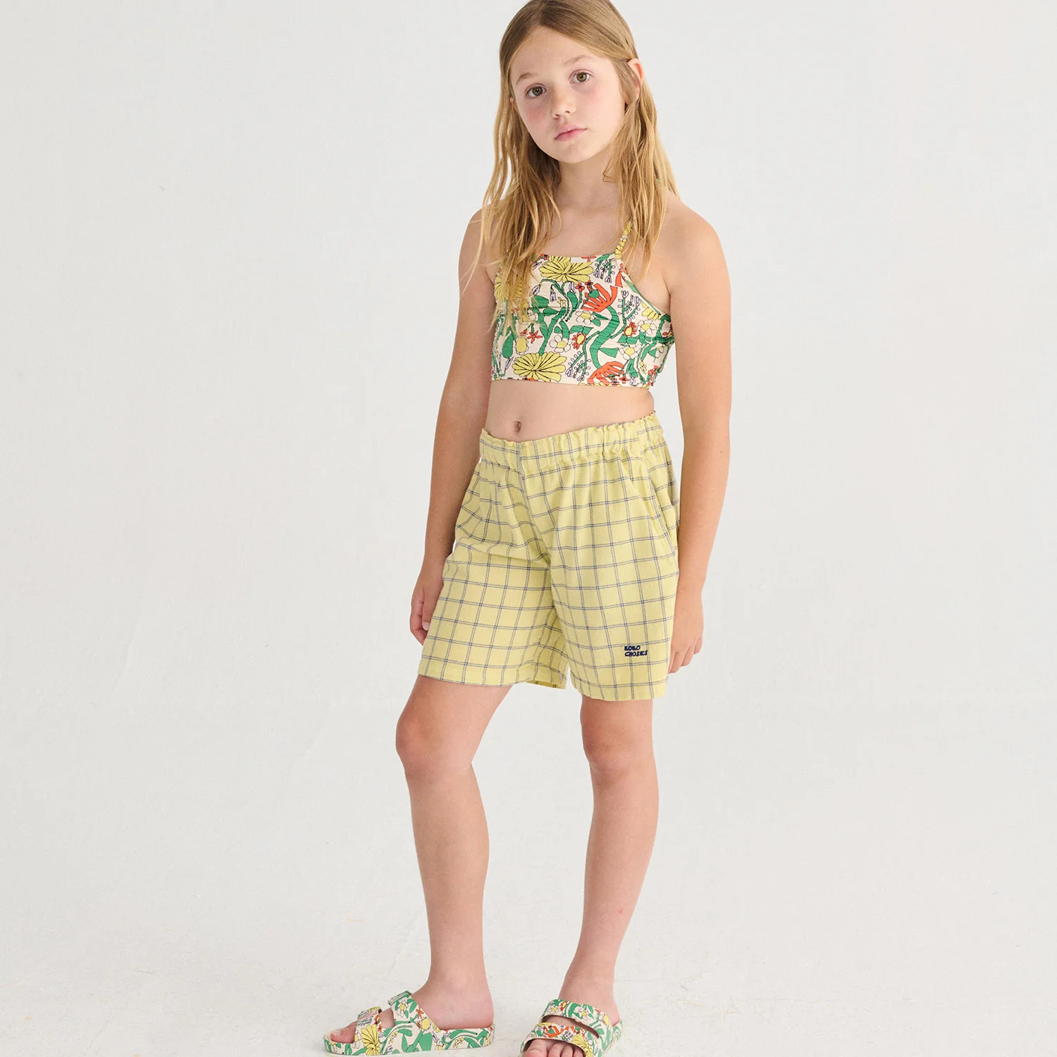 Kids Cotton Bermuda Shorts - Spicy Window Pane - Image 5