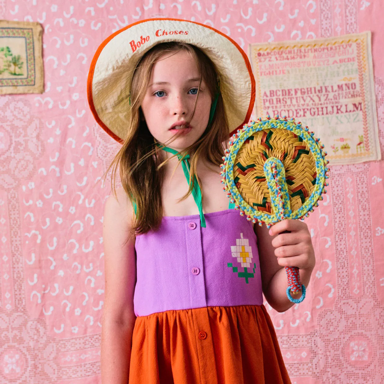 Kids Cotton Block Dress - Pixel Daisy - Image 3