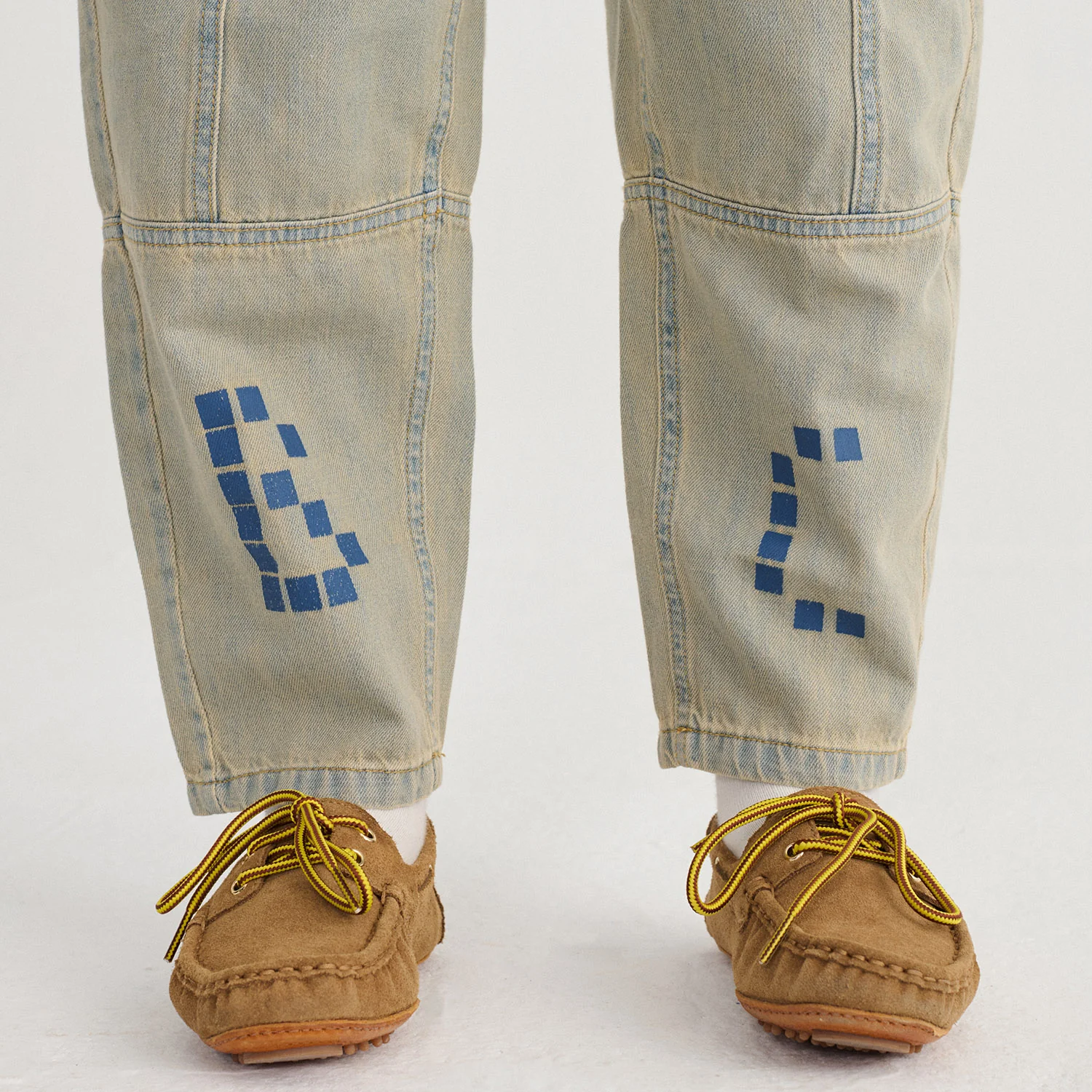 Kids Cotton Denim Pants - Square Bobo Choses - Image 5