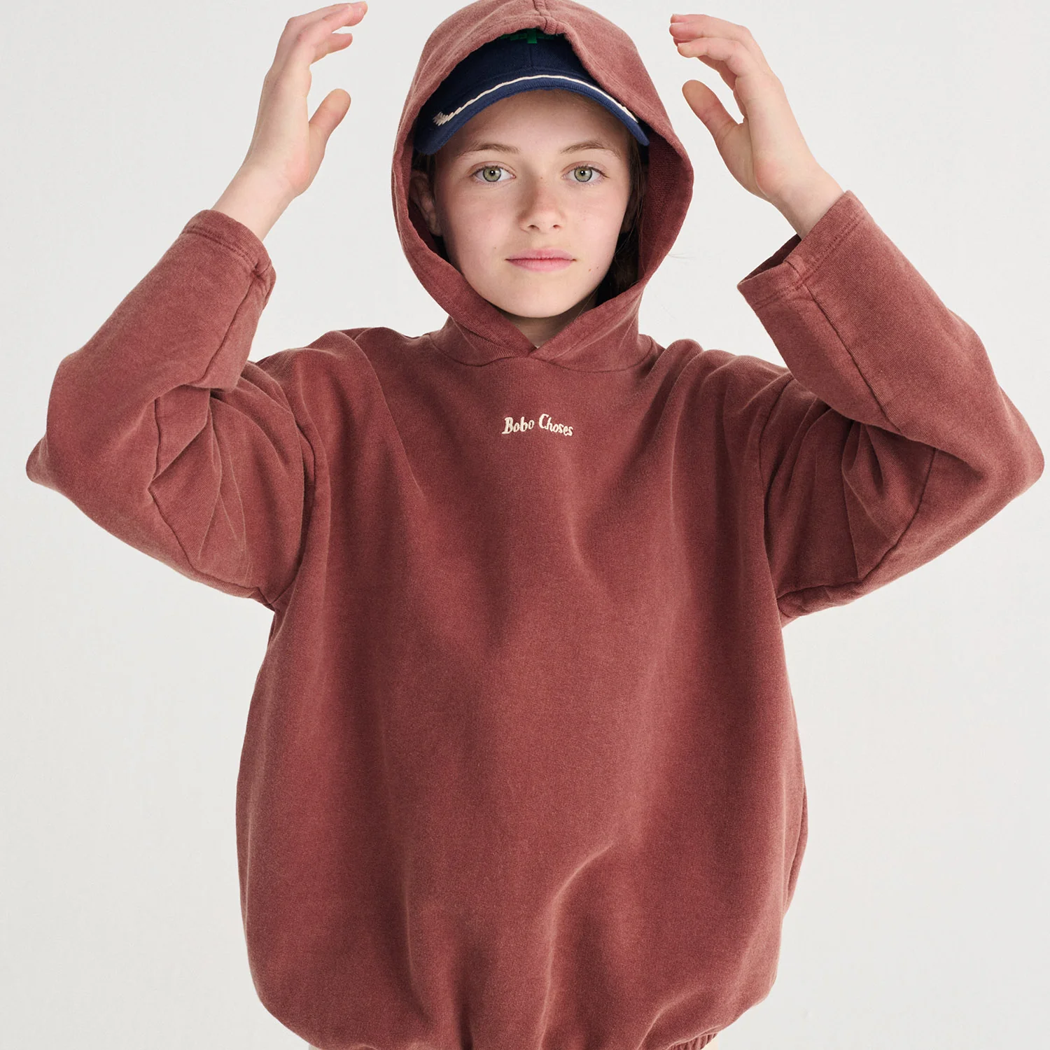 Kids Cotton Hoodies - Brown - Image 5
