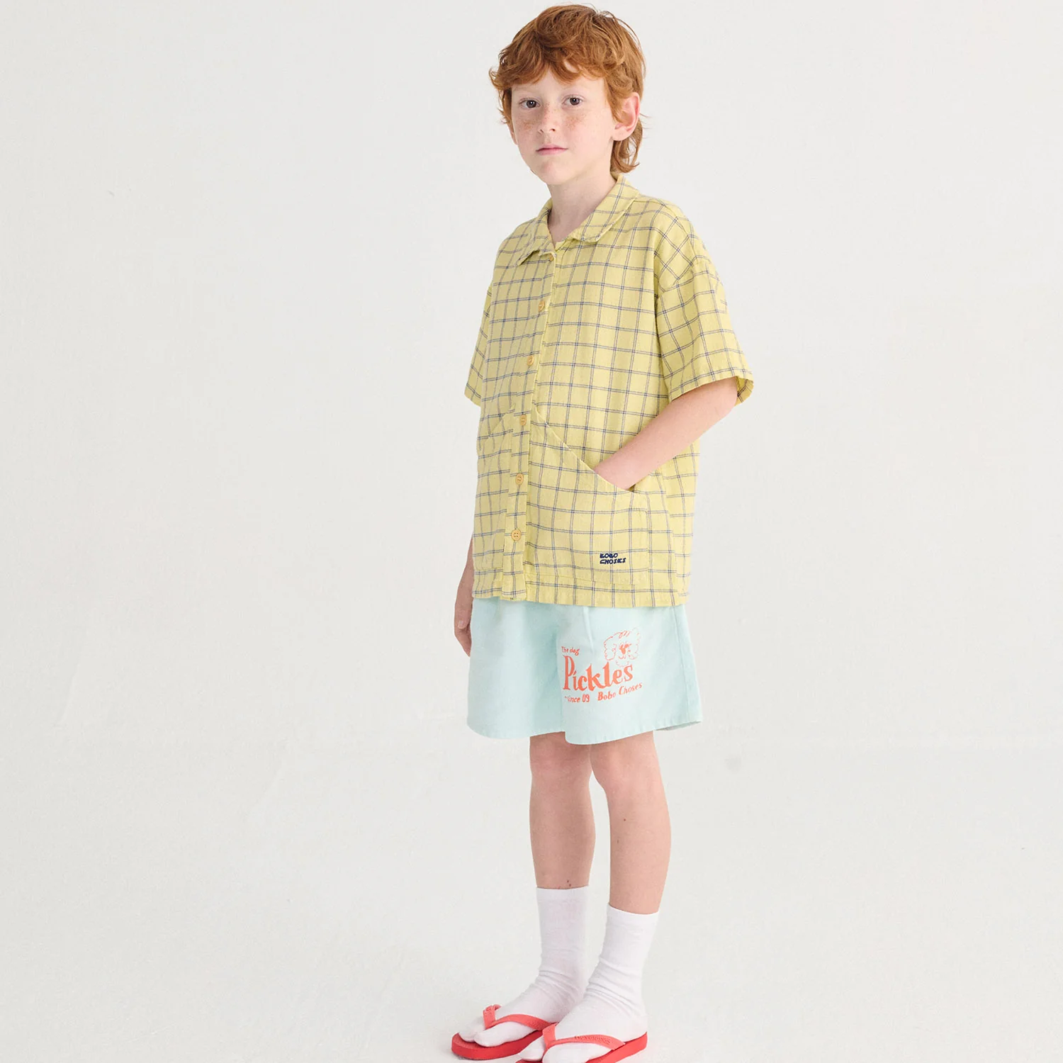 Kids Cotton SS Shirt- Spicy Window Pane - Image 6