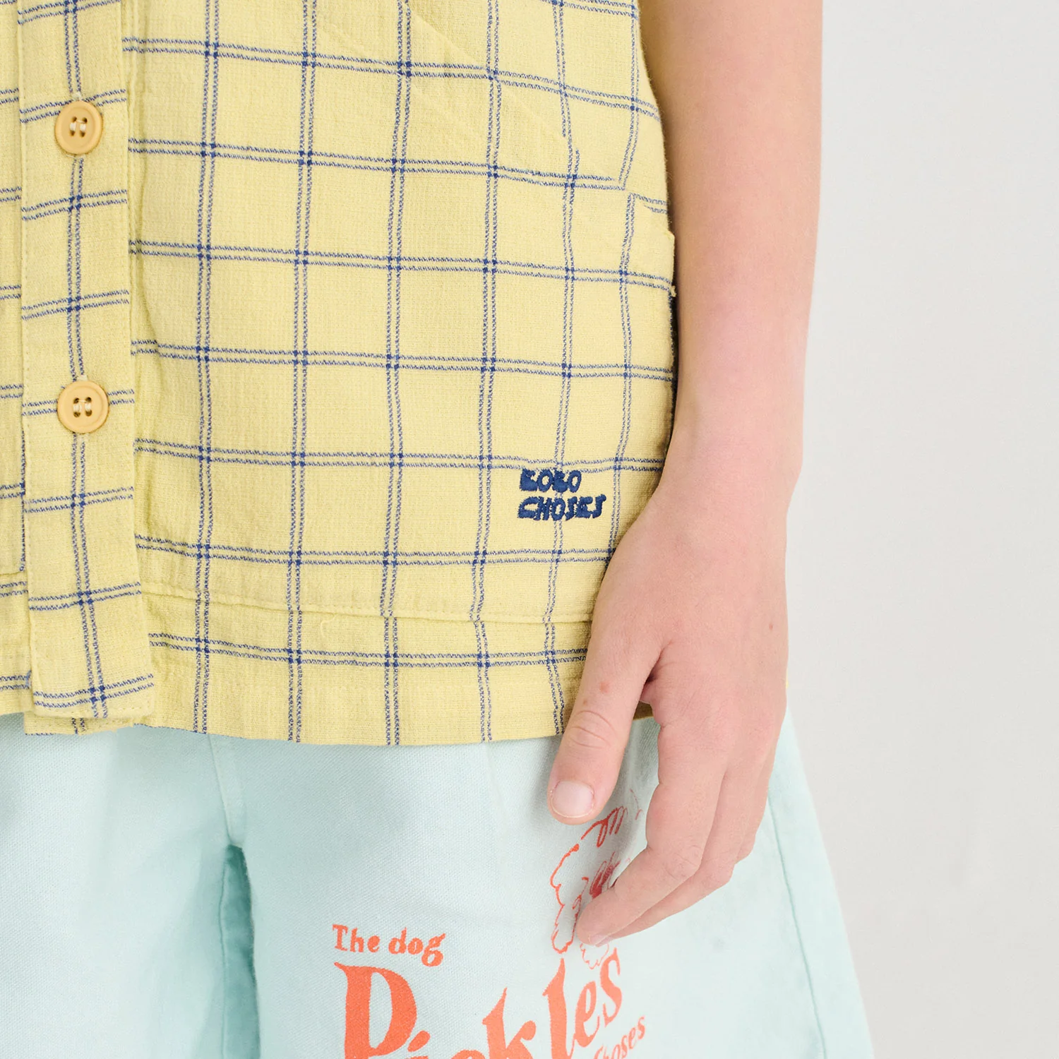 Kids Cotton SS Shirt- Spicy Window Pane - Image 9