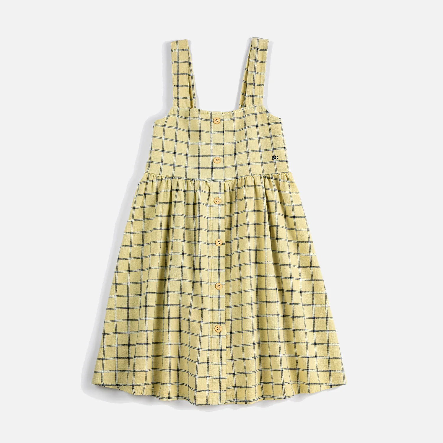 Kids Cotton Strap Dress - Spicy Window Pane - Image 2