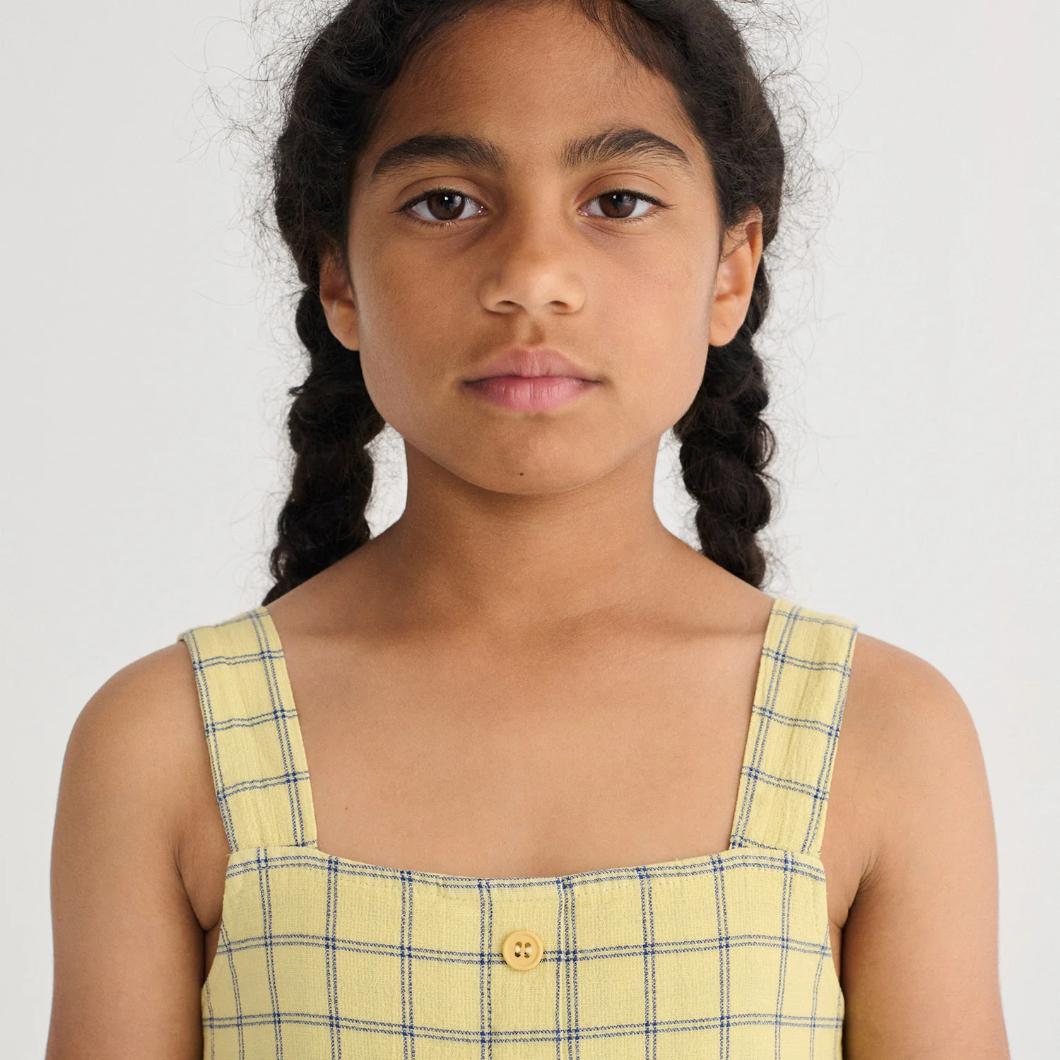 Kids Cotton Strap Dress - Spicy Window Pane - Image 5