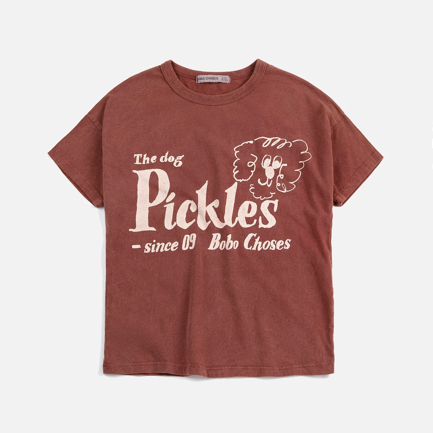 Kids Cotton T-Shirt - Brown Pickles the Dog - Image 2