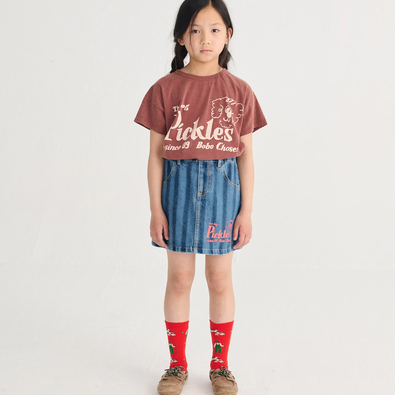 Kids Cotton T-Shirt - Brown Pickles the Dog - Image 6