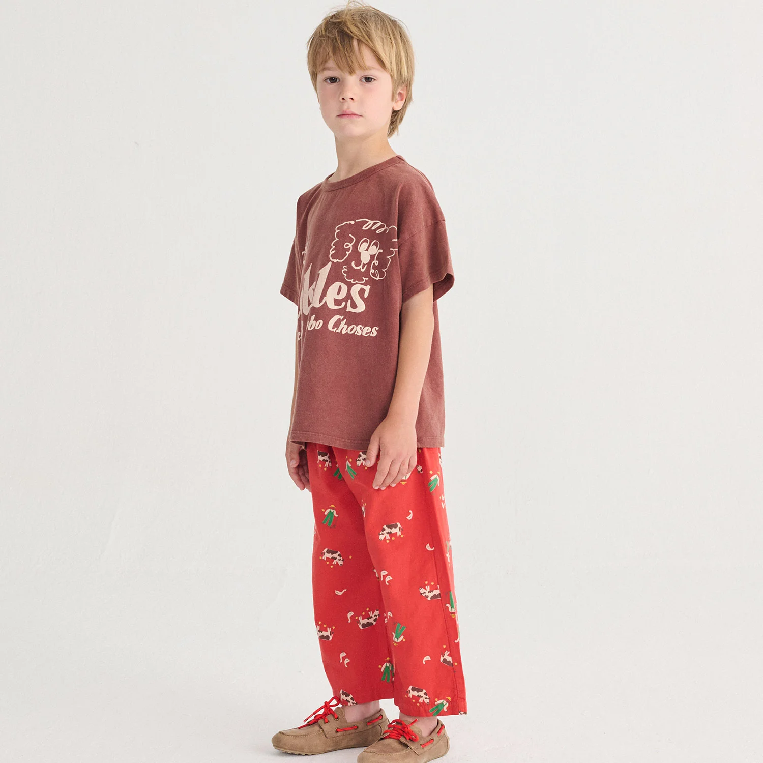 Kids Cotton T-Shirt - Brown Pickles the Dog - Image 7
