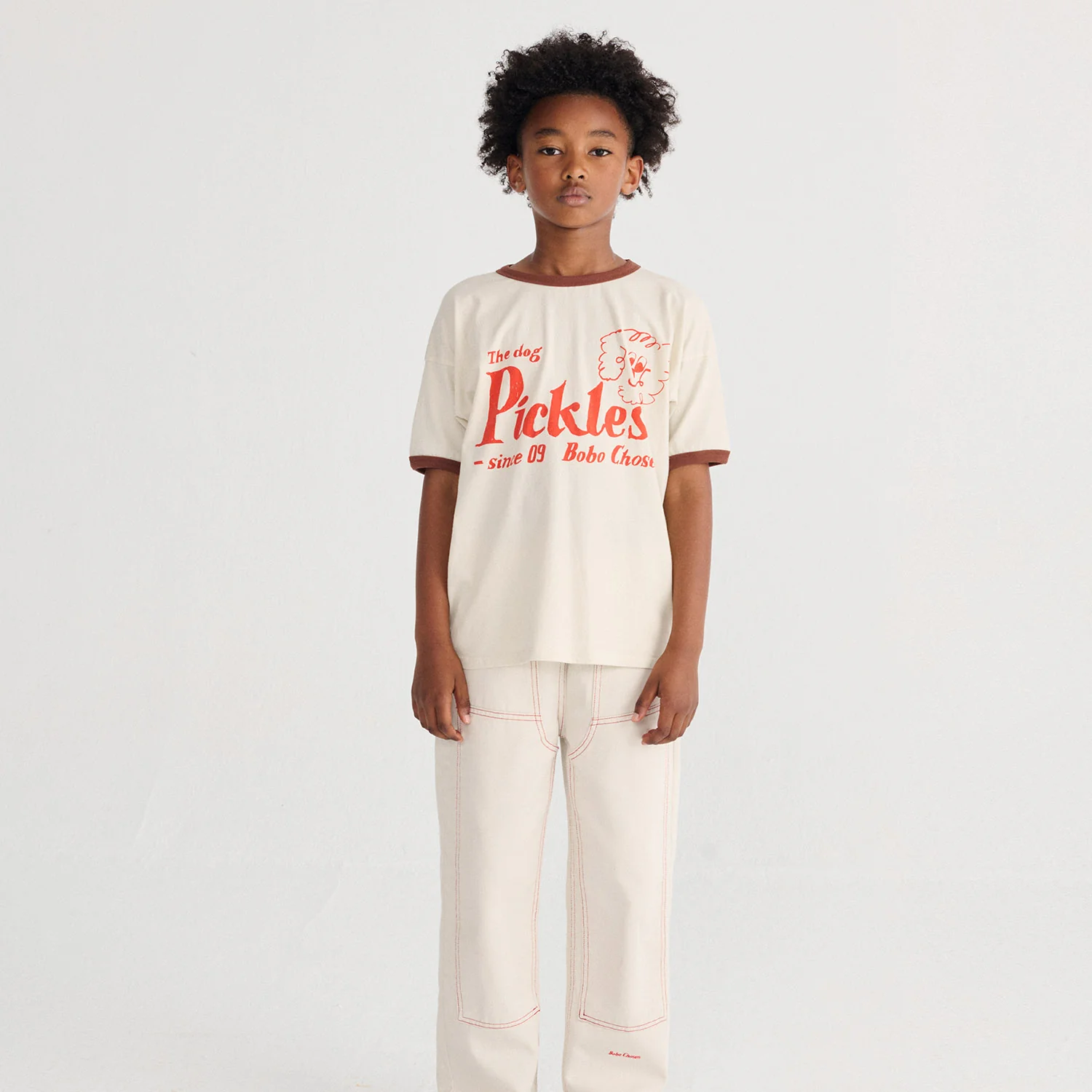 Kids Cotton T-Shirt - Natural Pickles the Dog - Image 3