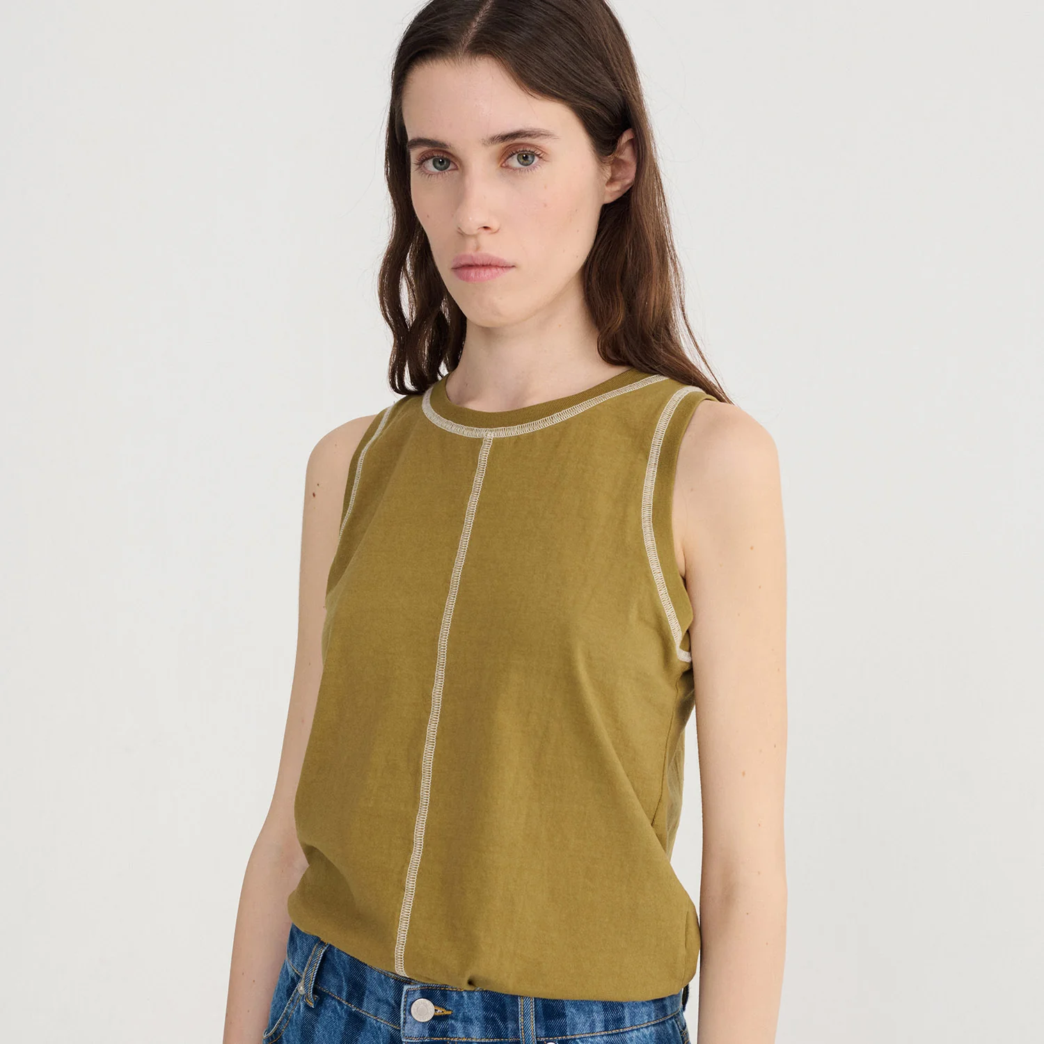 Women's Recycled Cotton Slub Tank Top - Tea - Image 2