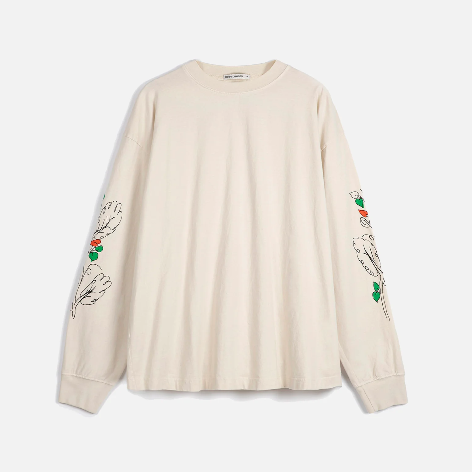 Women's Cotton Pickles Relaxed LS T-shirt - Ecru - Image 2