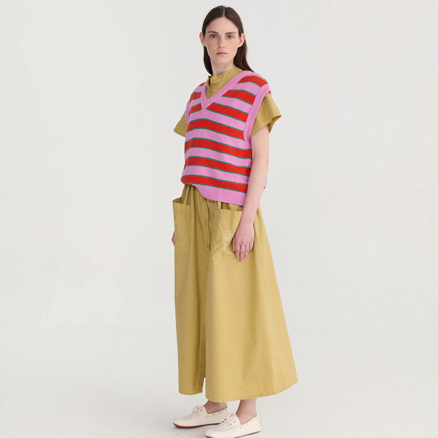 Women's Cotton Poplin Paper Touch Culottes - Warm Sand - Image 2