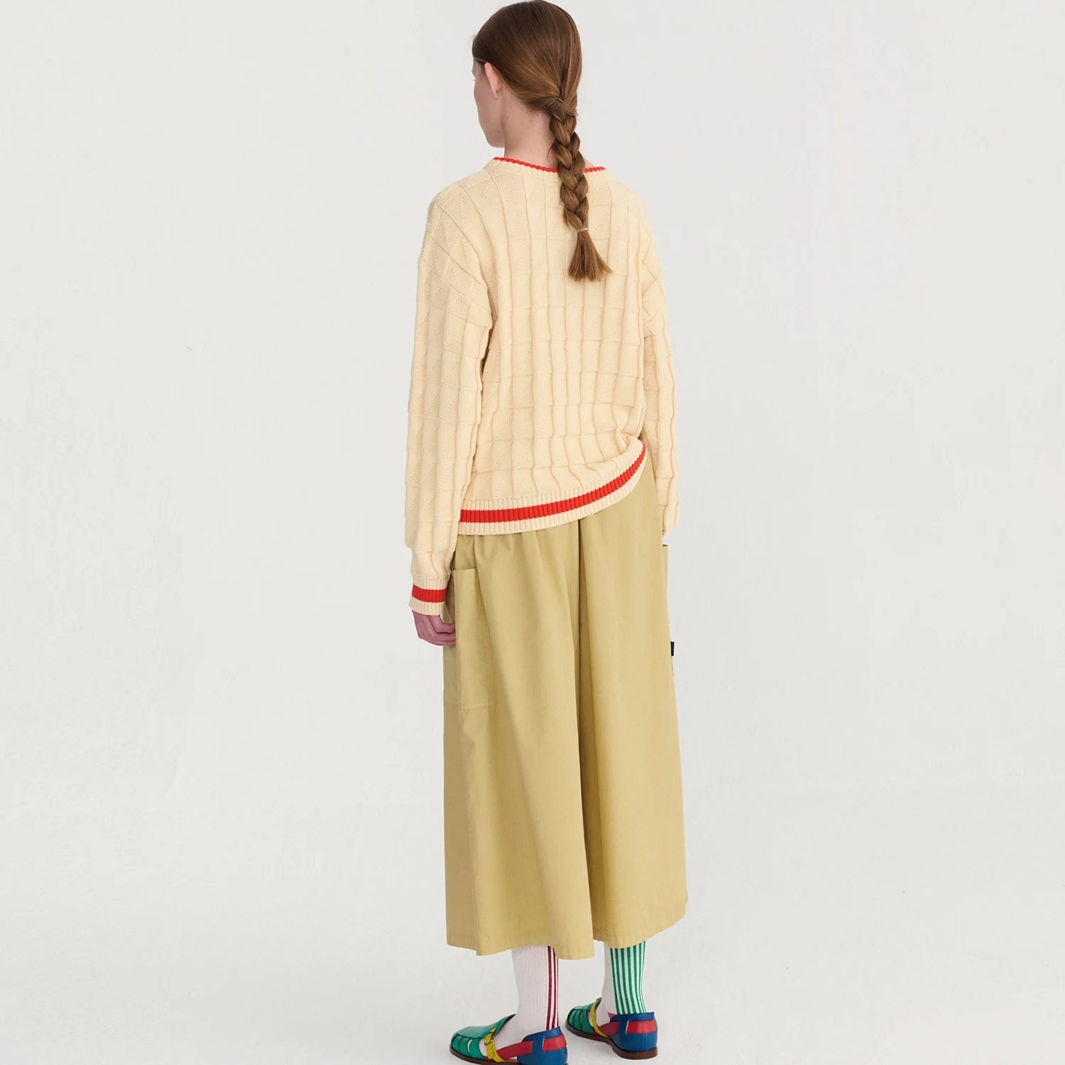 Women's Cotton Poplin Paper Touch Culottes - Warm Sand - Image 4