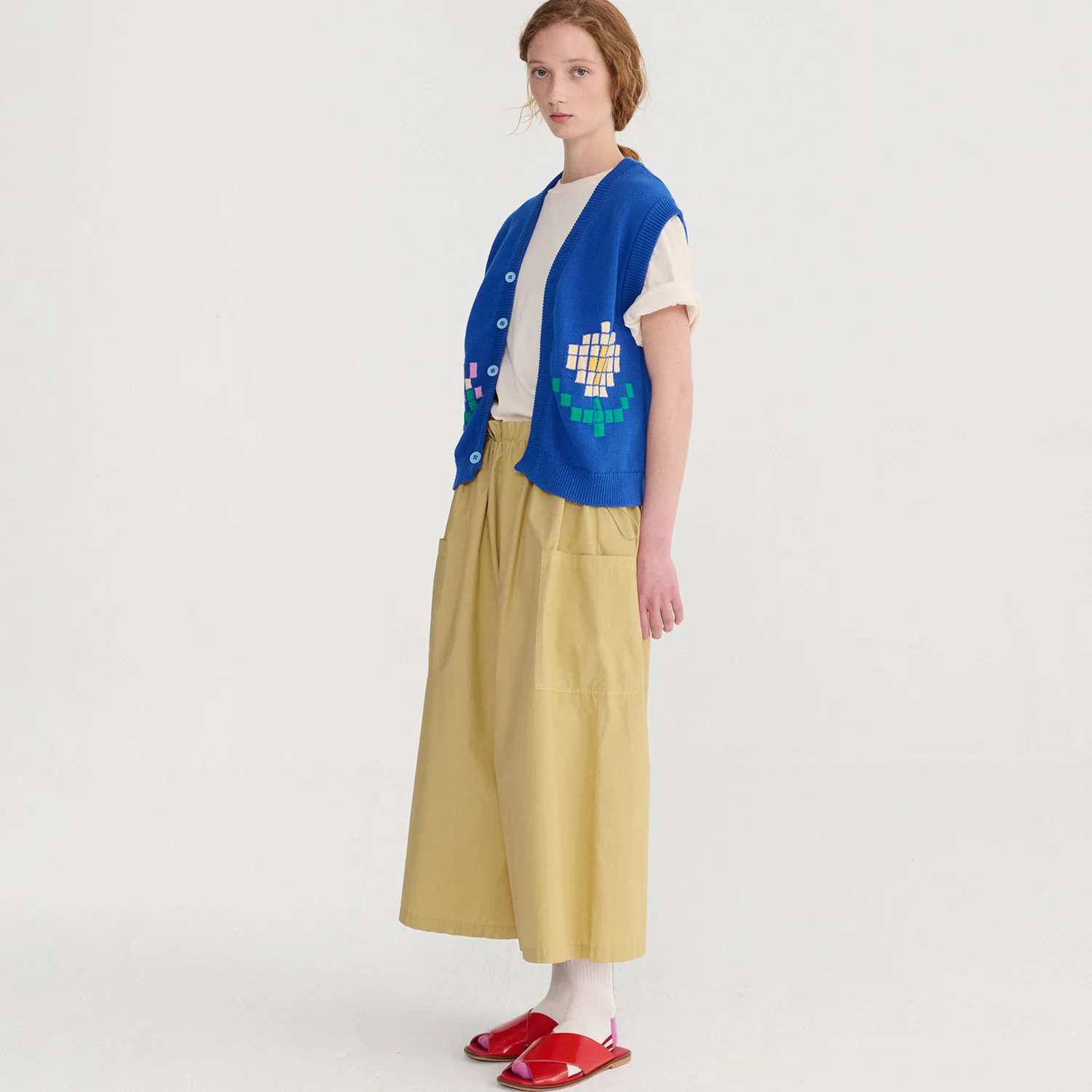 Women's Cotton Poplin Paper Touch Culottes - Warm Sand - Image 5