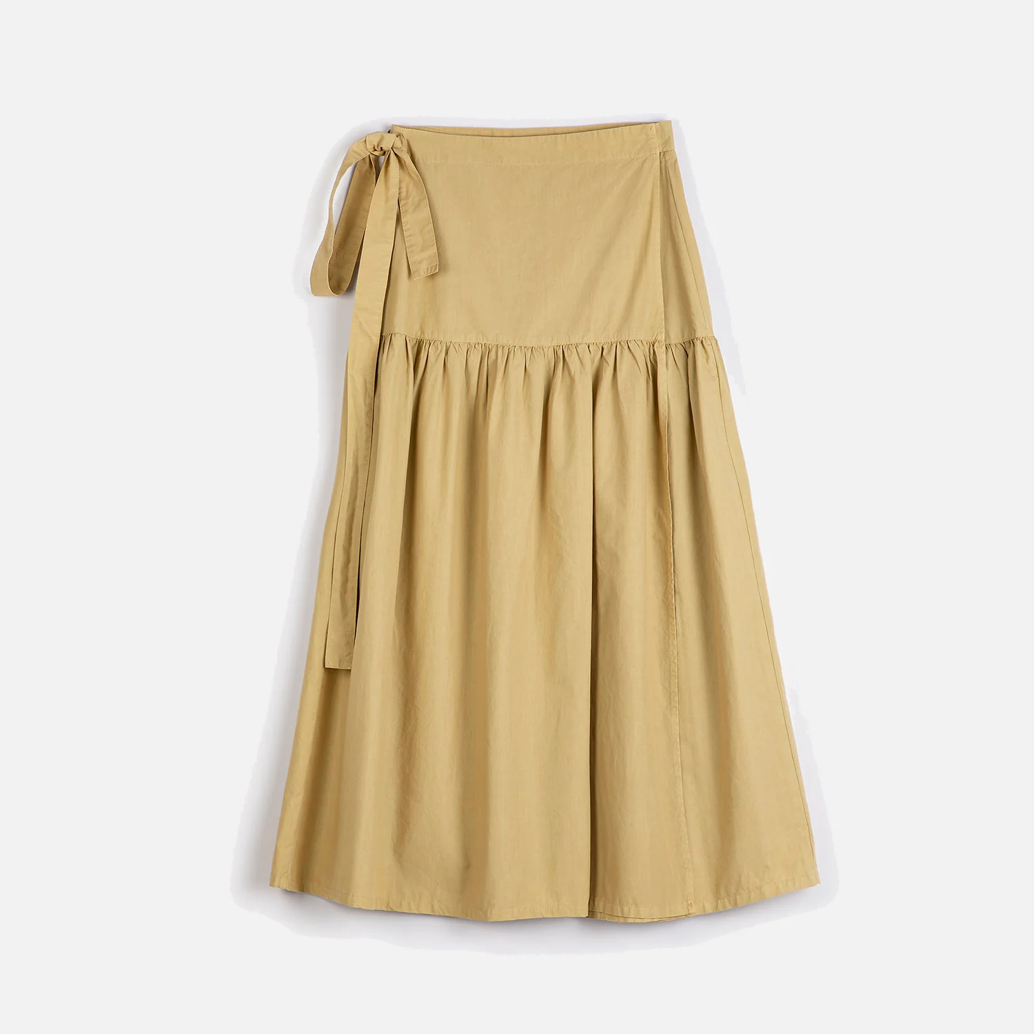 Women's Cotton Poplin Paper Touch Wrap Skirt - Warm Sand - Image 2