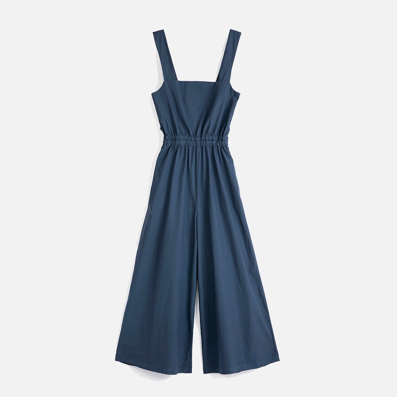 Women's Cotton Poplin Strap Overall - Textured Blue - Image 2