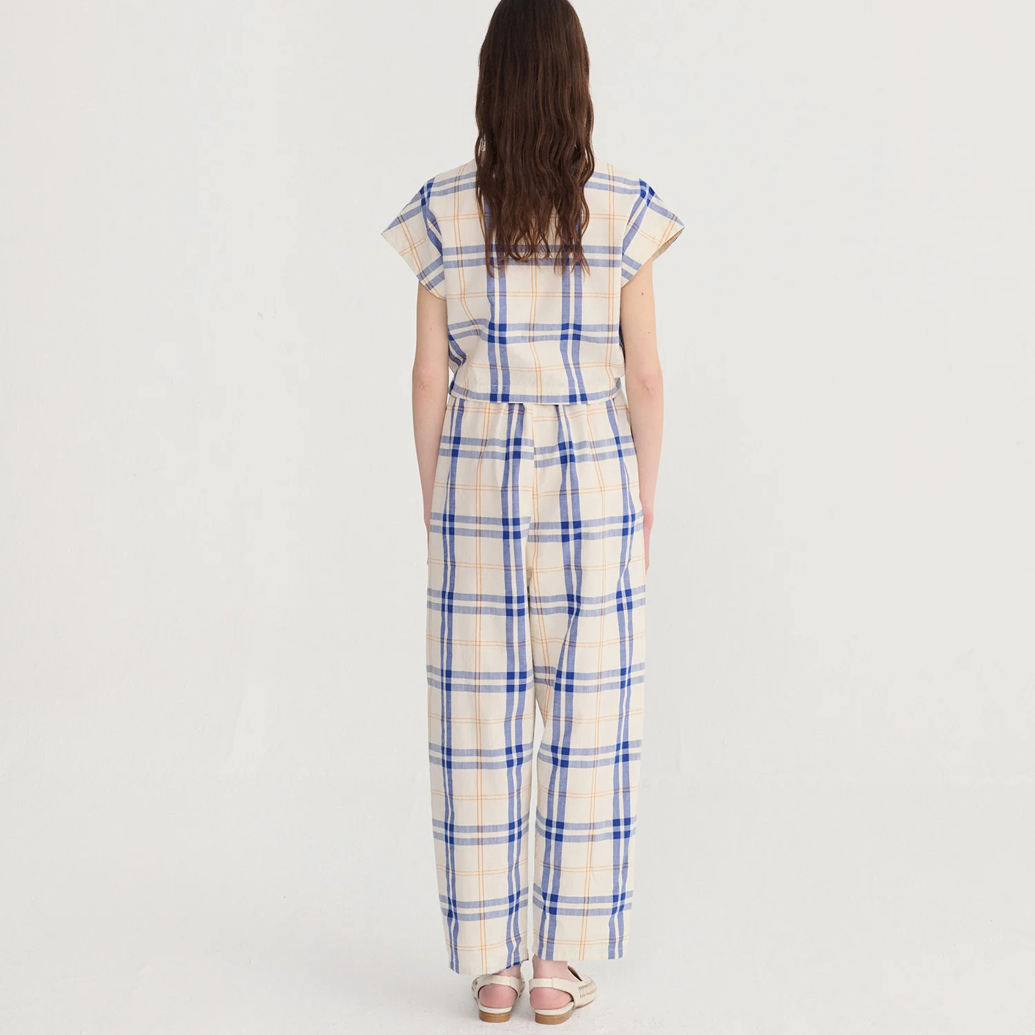 Women's Cotton Relaxed Jumpsuit - Fun Tartan - Image 3