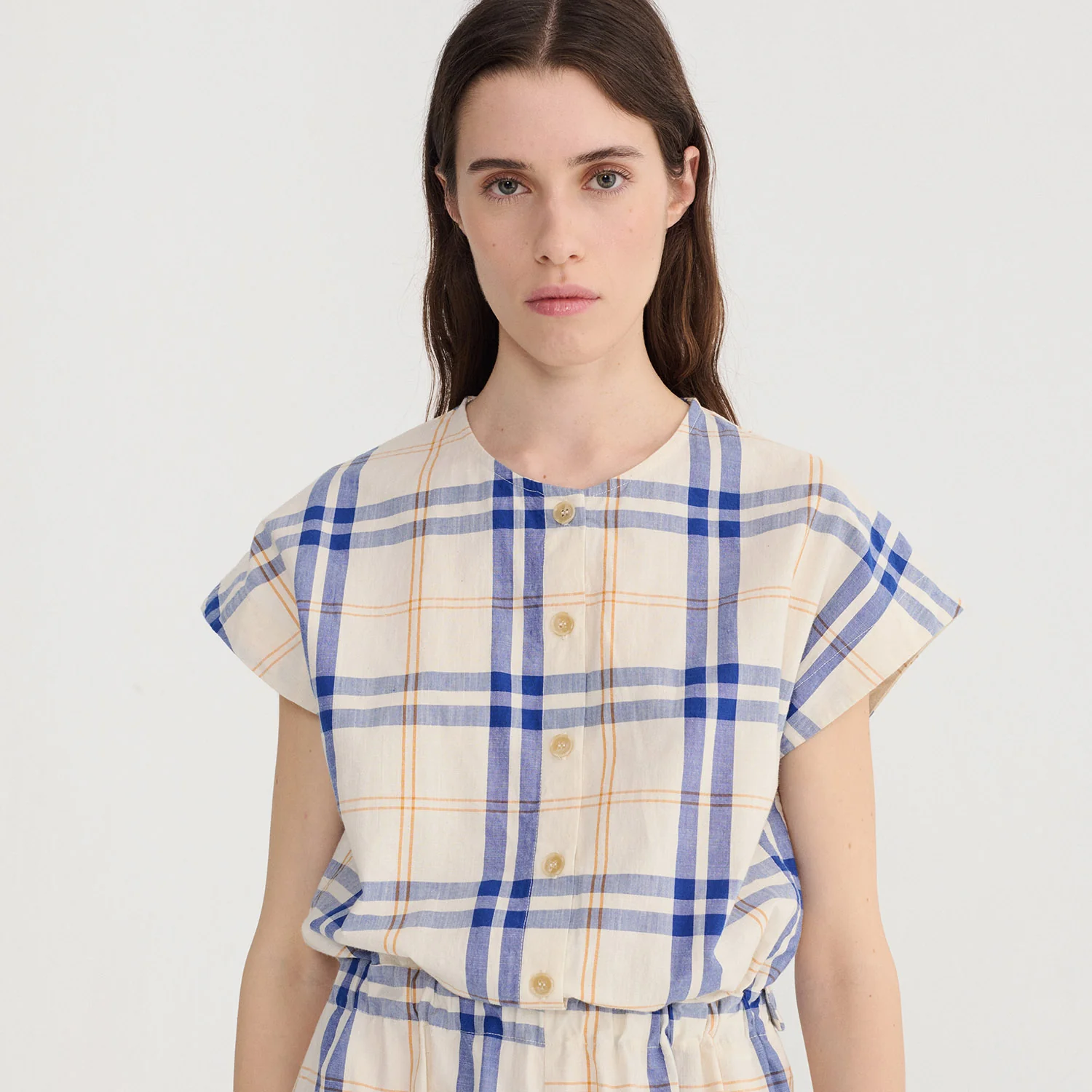 Women's Cotton Relaxed Jumpsuit - Fun Tartan - Image 4