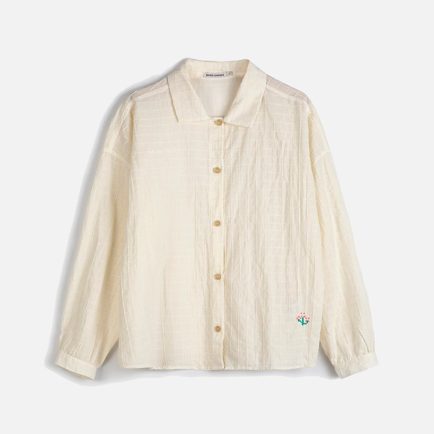 Women's Cotton Voile Square Collar Blouse - Fantasy Ecru - Image 2