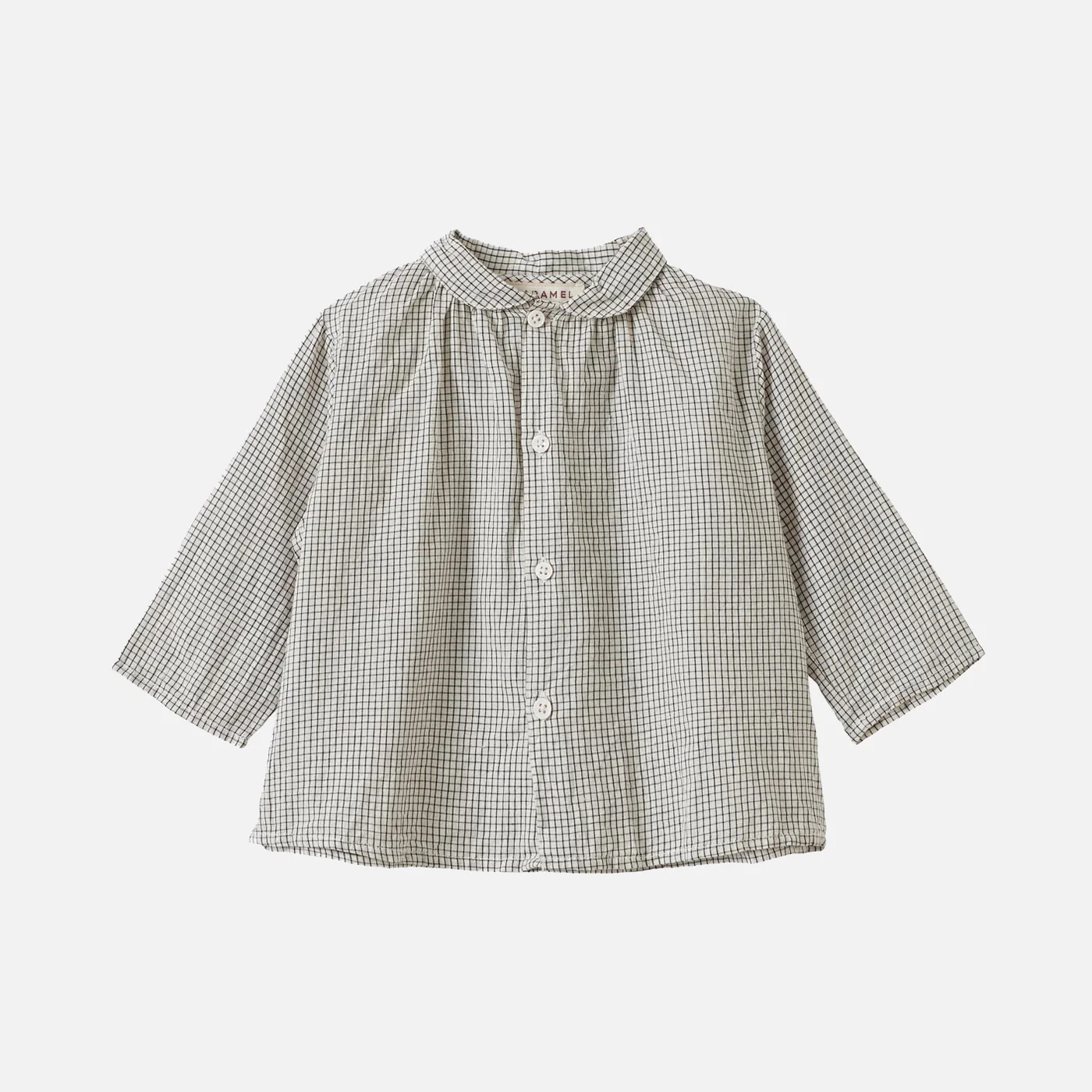 Baby Handloomed Cotton Aloe Shirt - Black Micro Check