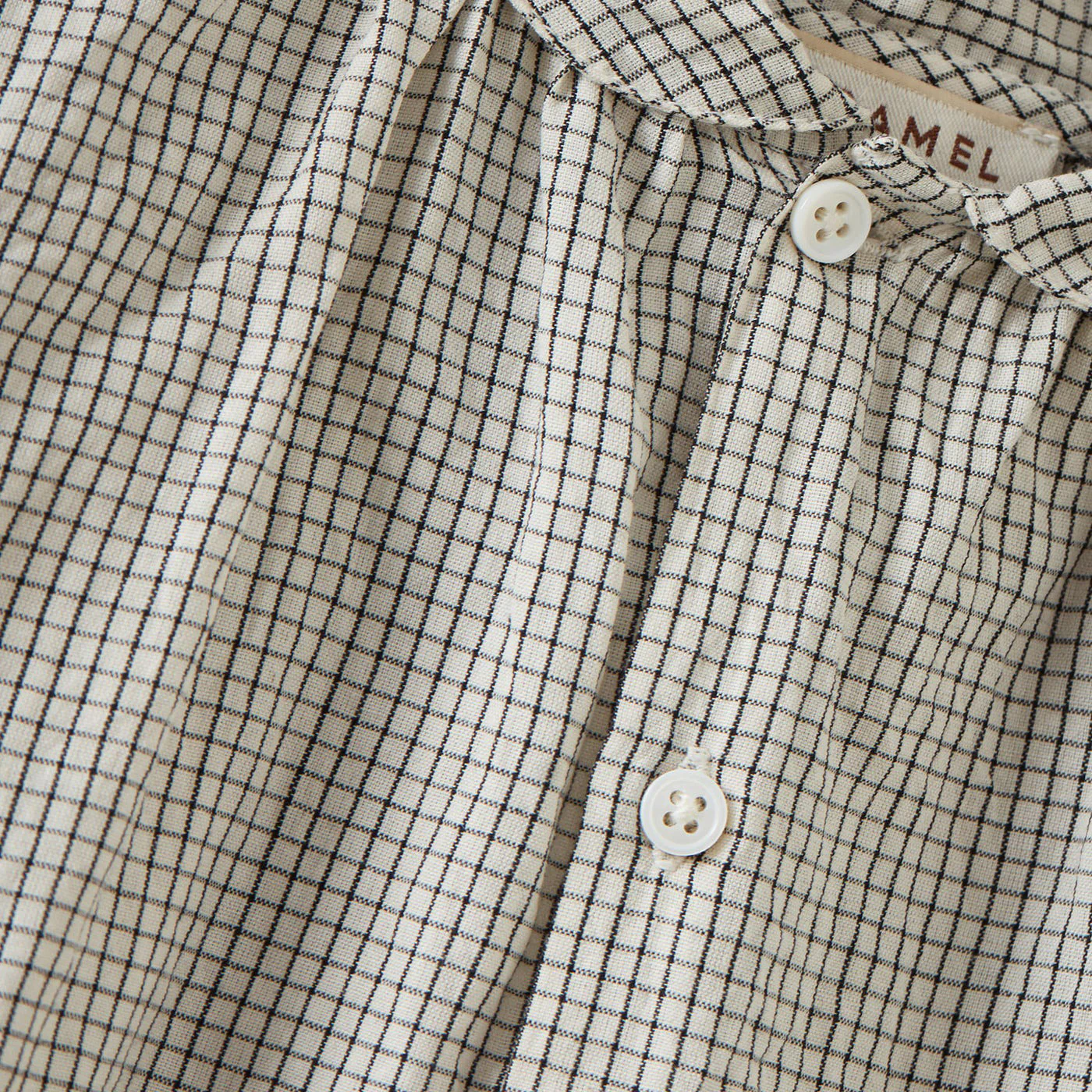 Baby Handloomed Cotton Aloe Shirt - Black Micro Check - Image 2