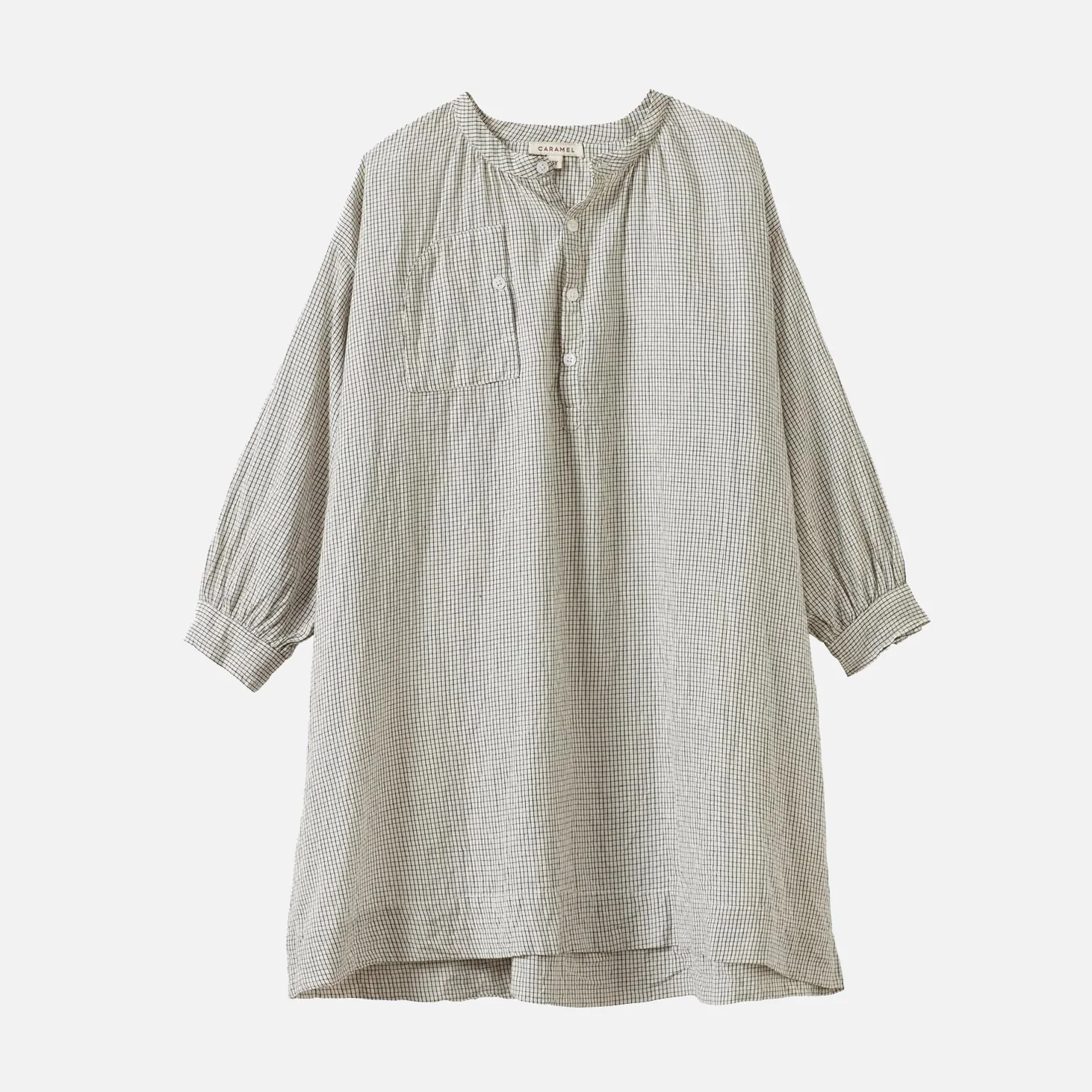 Kids Handloomed Cotton Yew Dress - Black Micro Check - Image 3