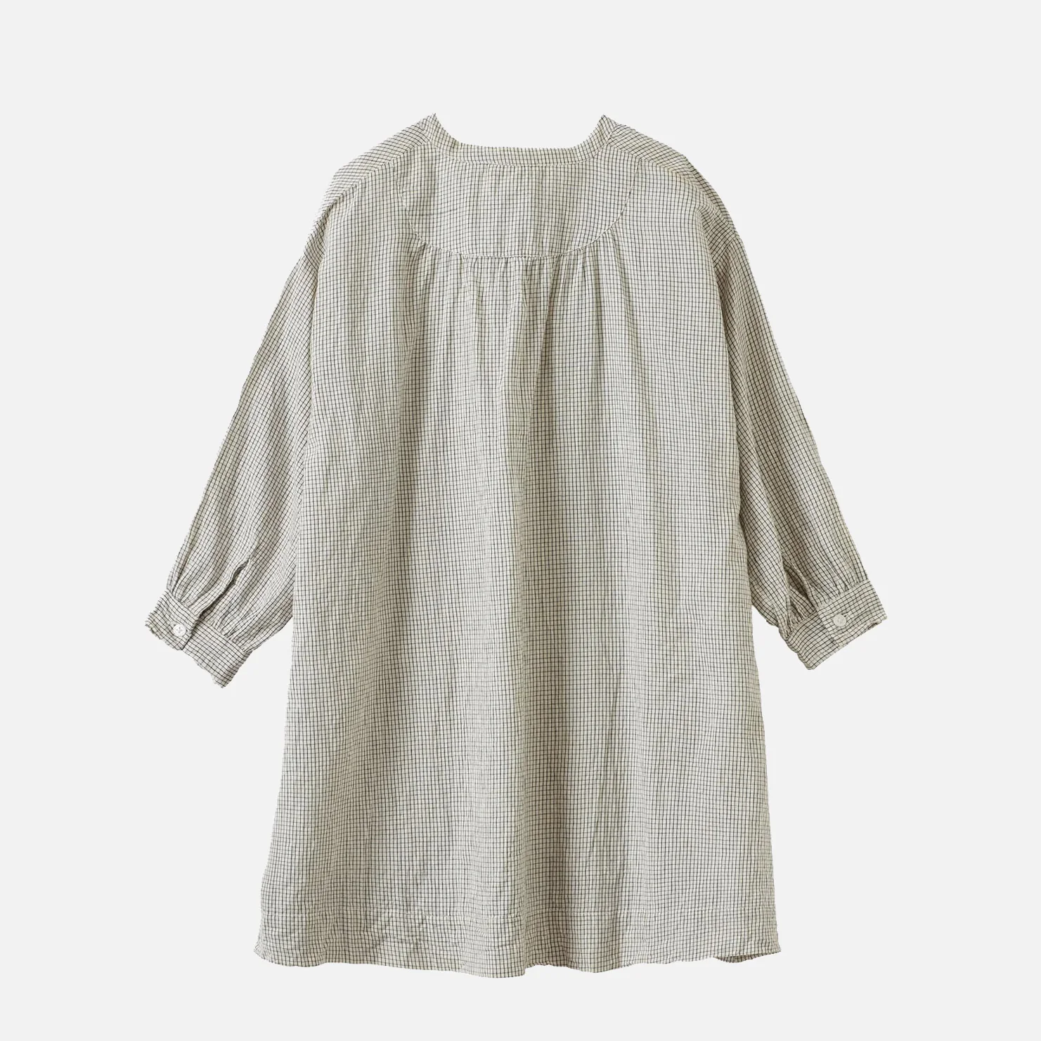 Kids Handloomed Cotton Yew Dress - Black Micro Check - Image 4