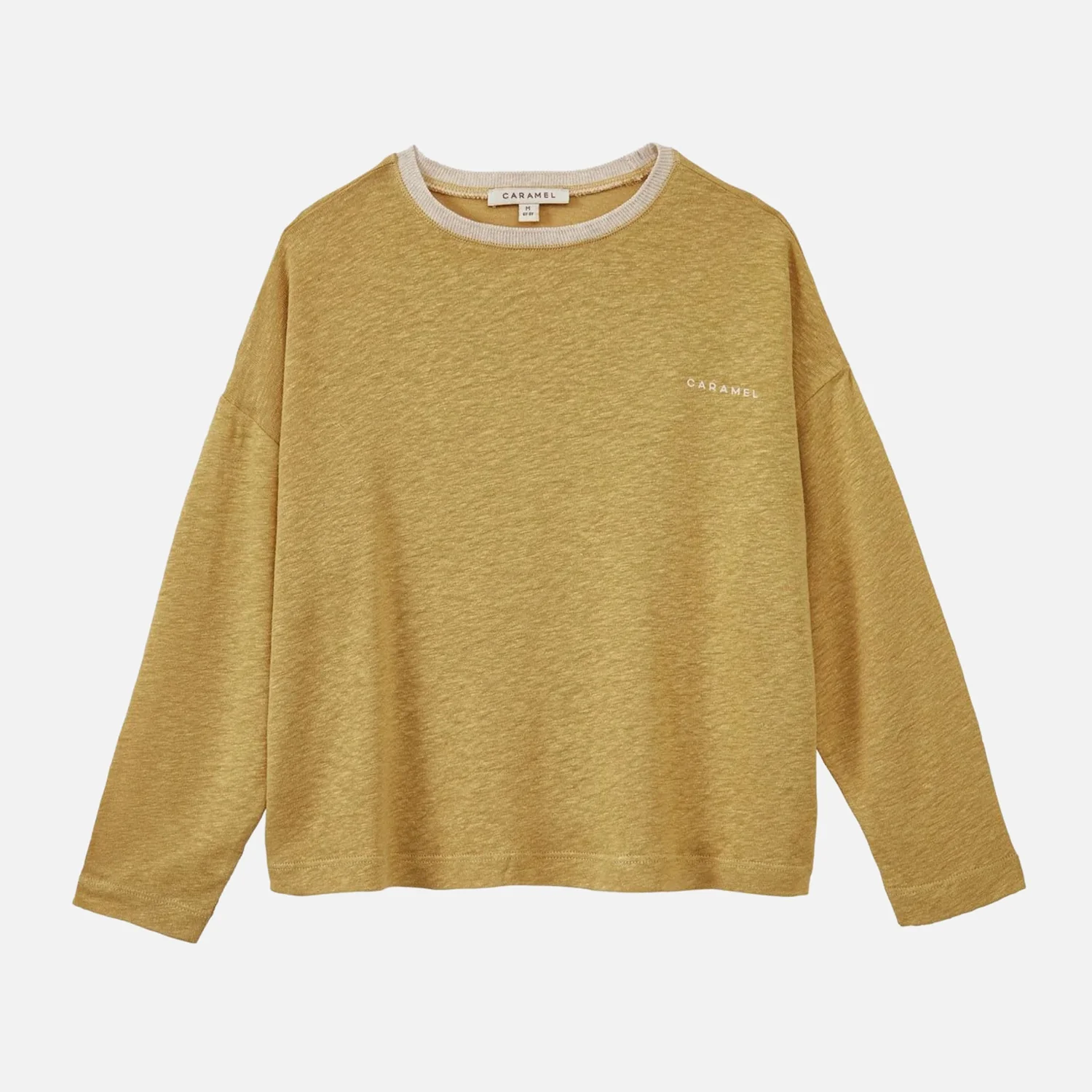 Kids Linen Knit Bude Top - Ochre - Image 3