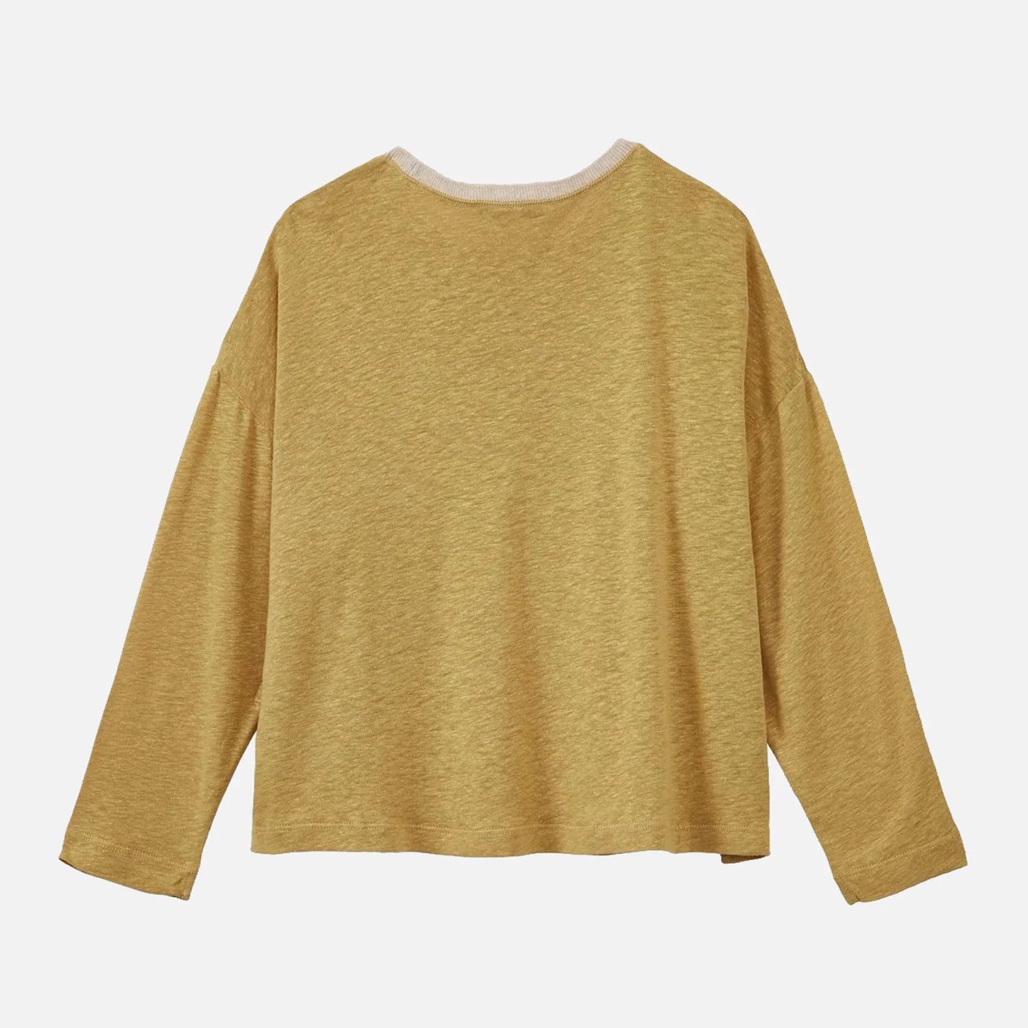 Kids Linen Knit Bude Top - Ochre - Image 4