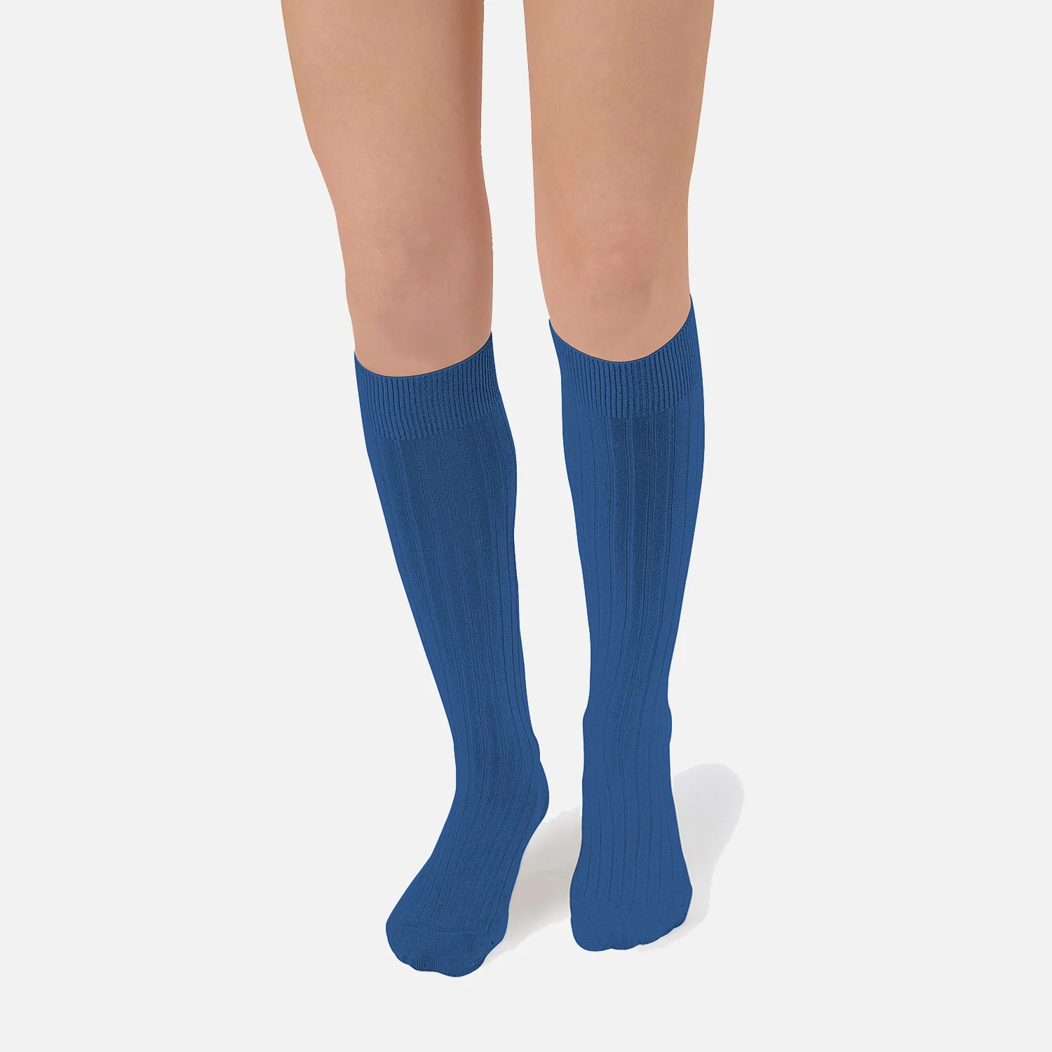 Adults Cotton Knee Socks - Blue Sapphire - Image 3