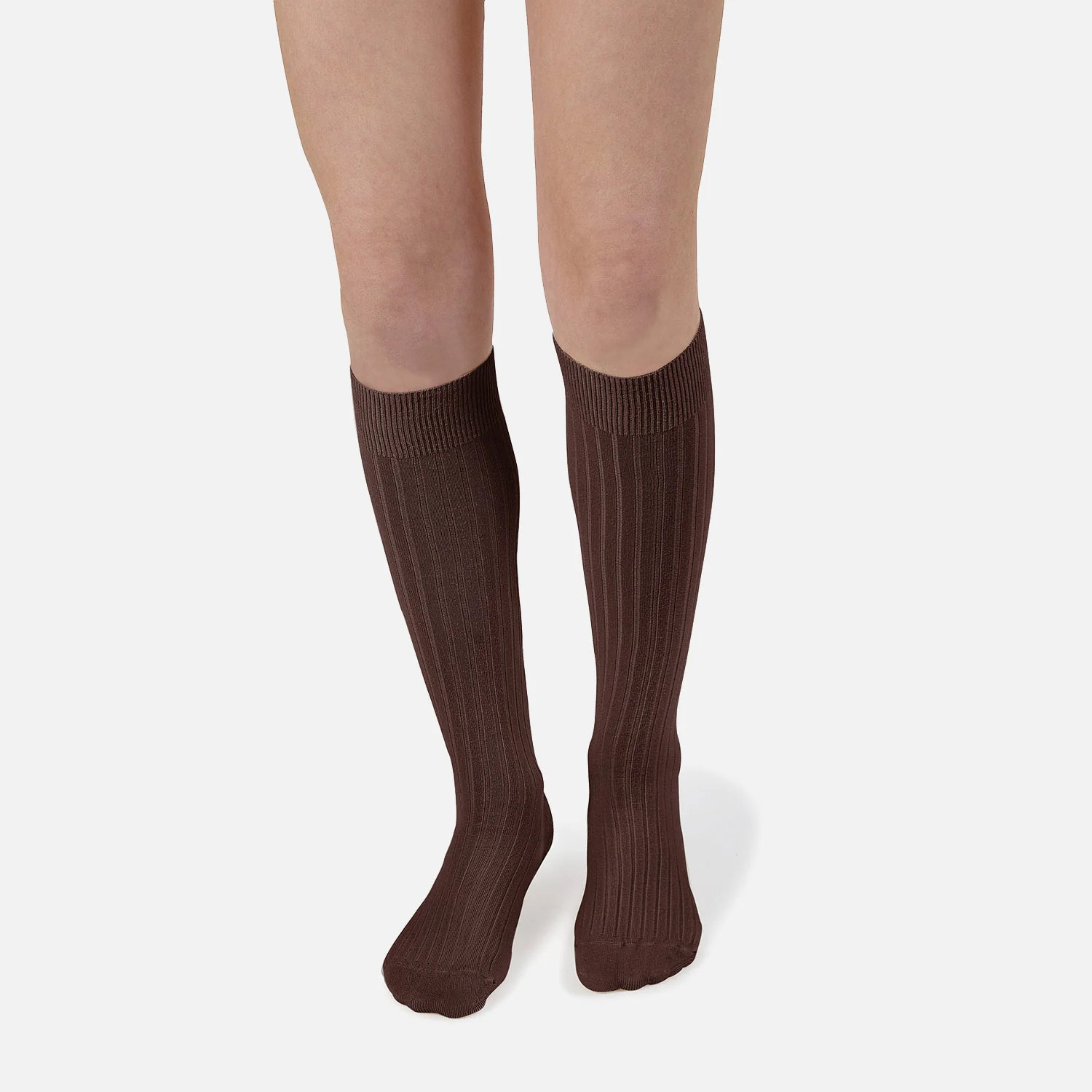Adults Cotton Knee Socks - Chocolate - Image 3