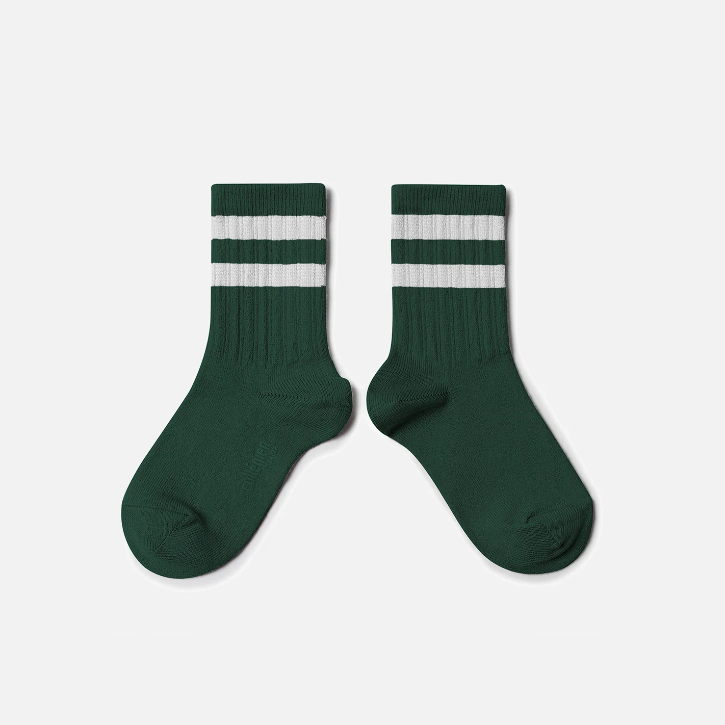 Baby & Kids Cotton Varsity Socks - Forest Green - Image 2