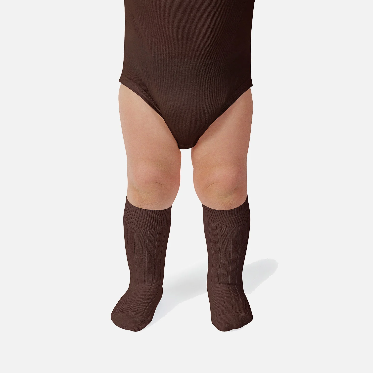 Baby & Kids Cotton Knee Socks - Chocolate - Image 4
