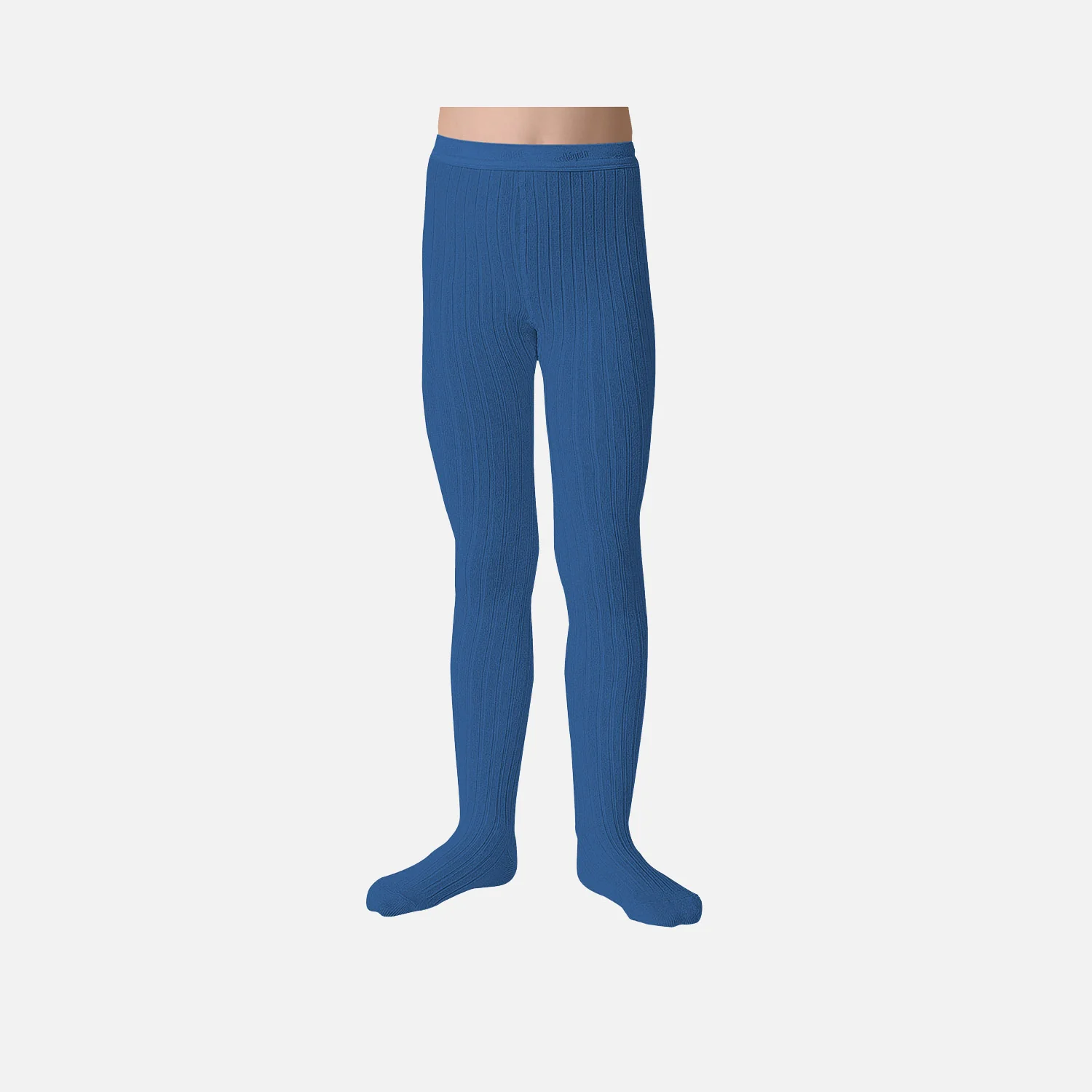 Baby & Kids Cotton Rib Tights - Blue Sapphire - Image 3