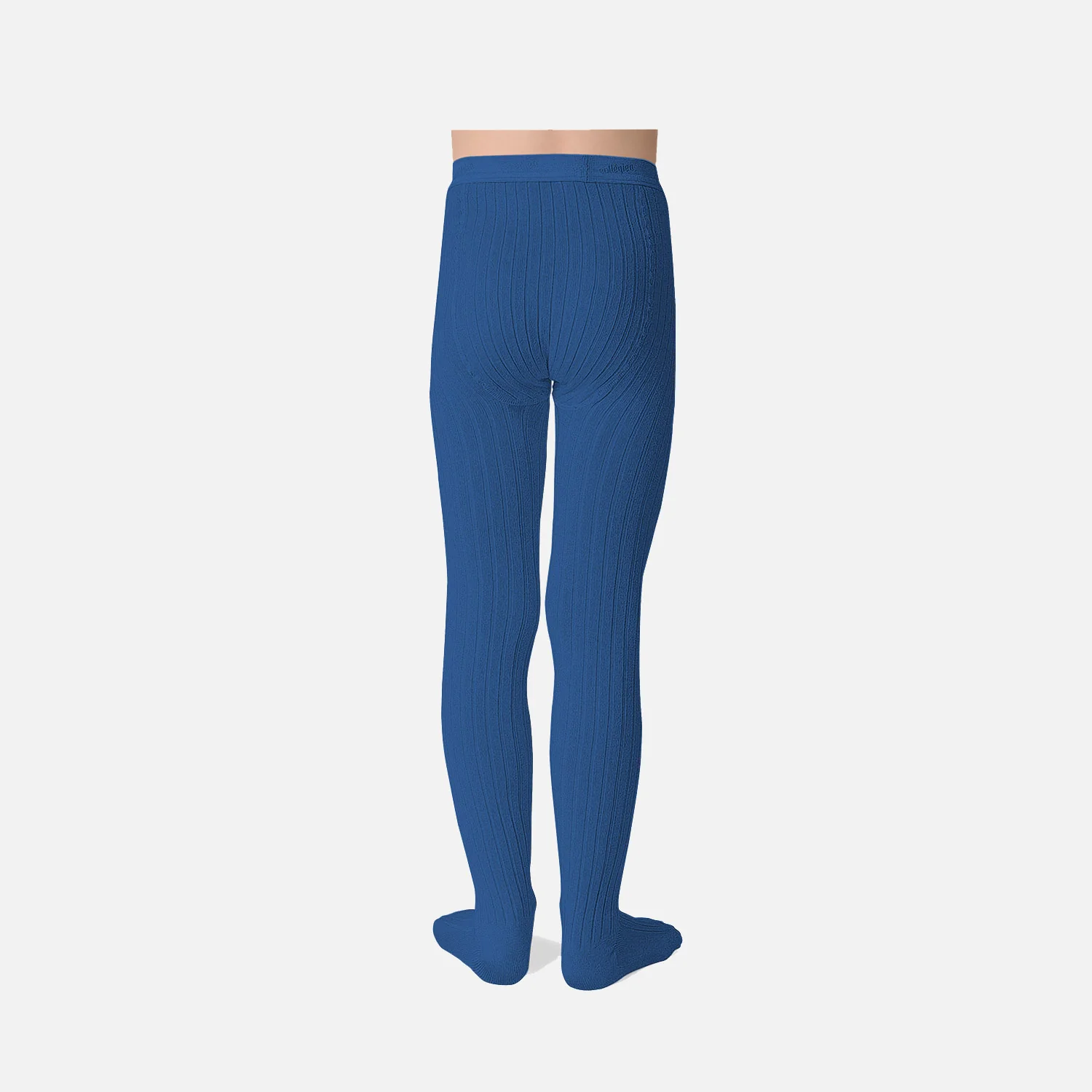 Baby & Kids Cotton Rib Tights - Blue Sapphire - Image 4