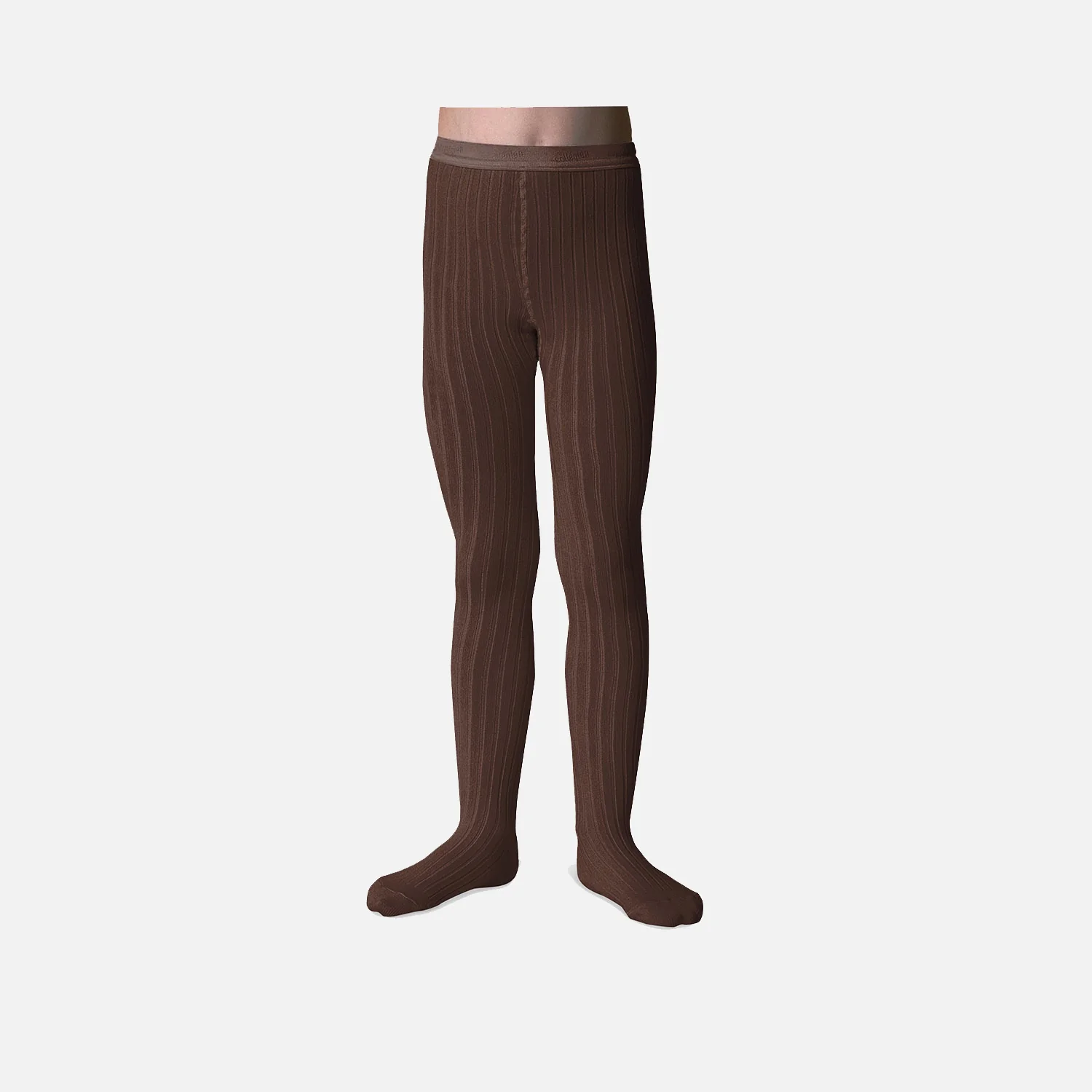 Baby & Kids Cotton Rib Tights - Chocolate - Image 3