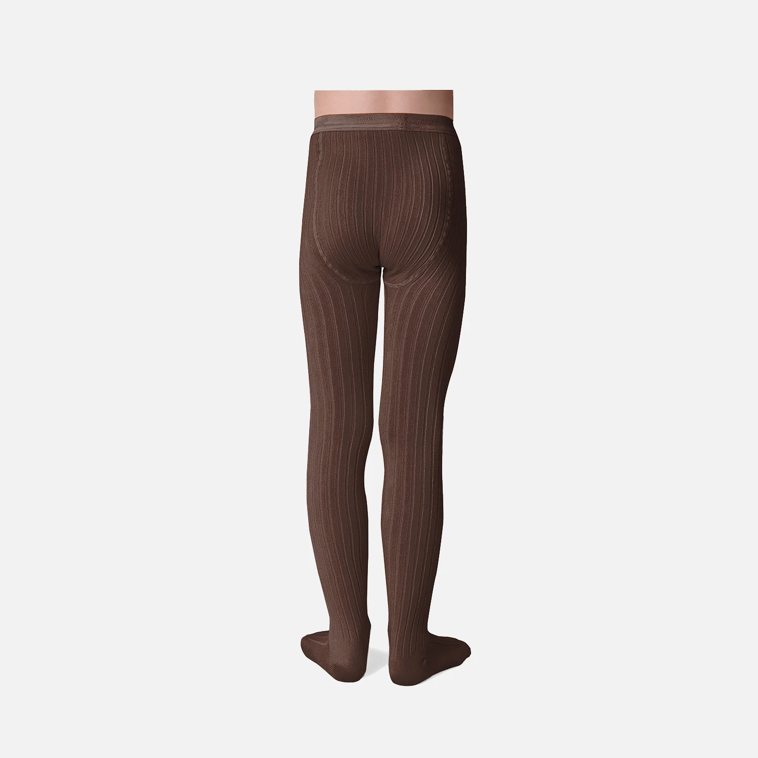 Baby & Kids Cotton Rib Tights - Chocolate - Image 4