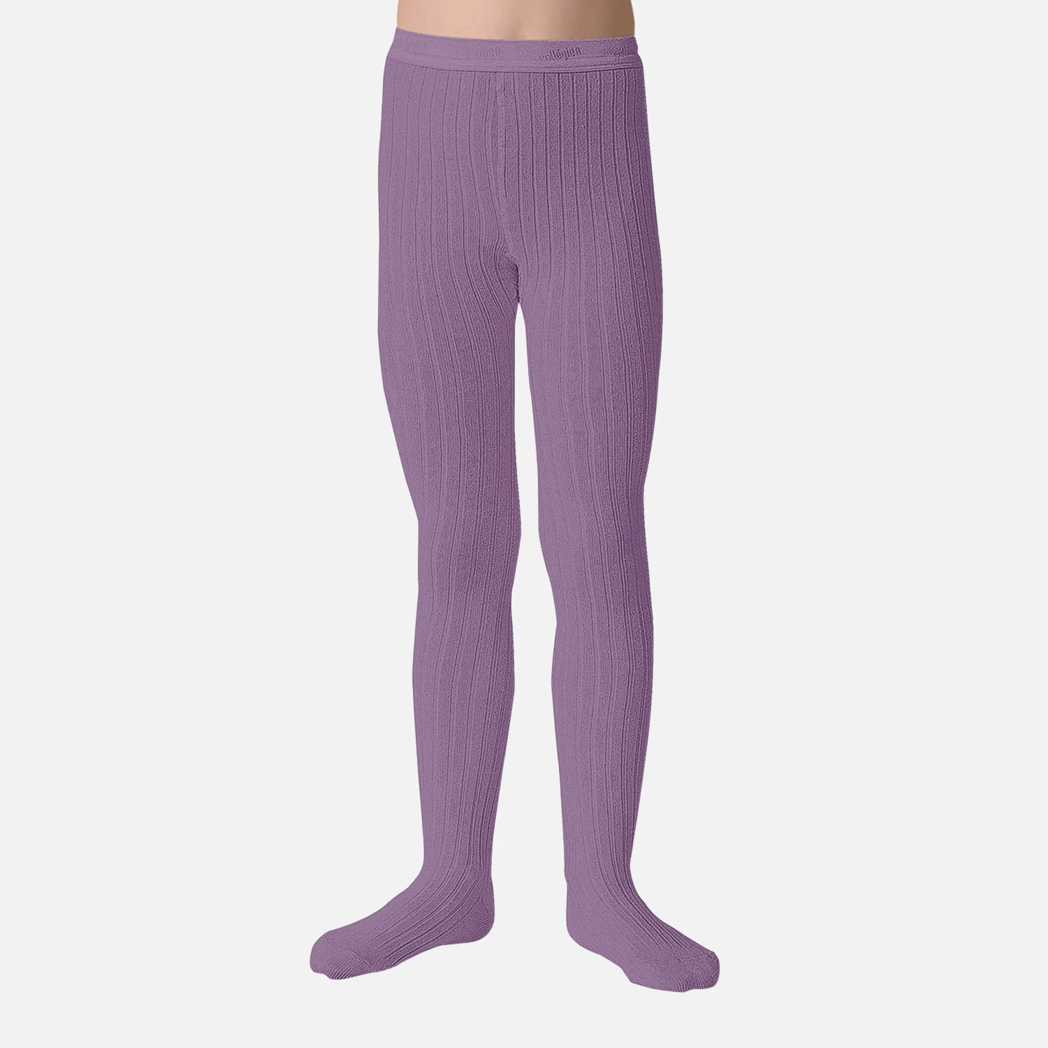 Baby & Kids Cotton Rib Tights - Japanese Wisteria - Image 2