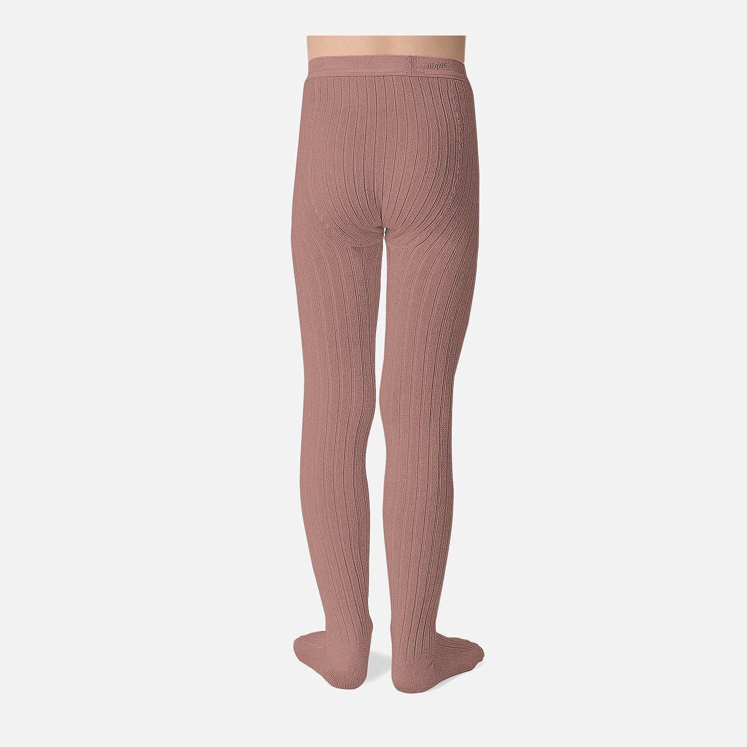 Baby & Kids Cotton Rib Tights - Rosewood - Image 3