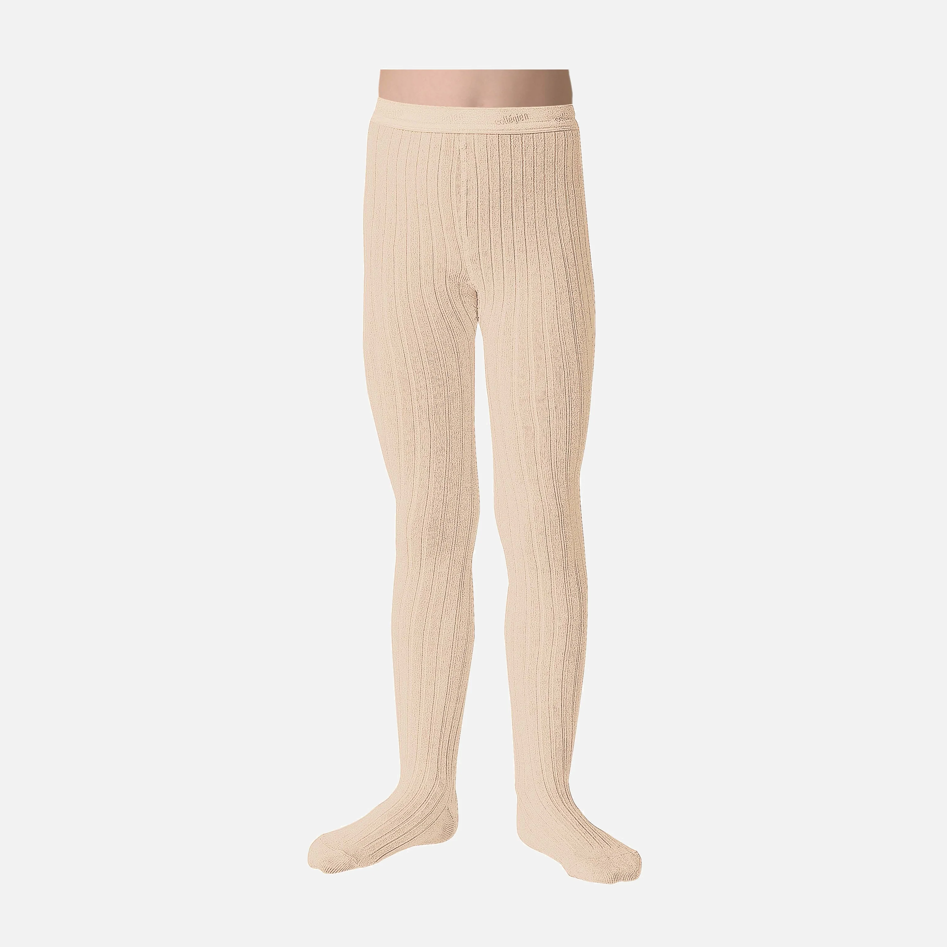 Baby & Kids Cotton Rib Tights - Sable - Image 2
