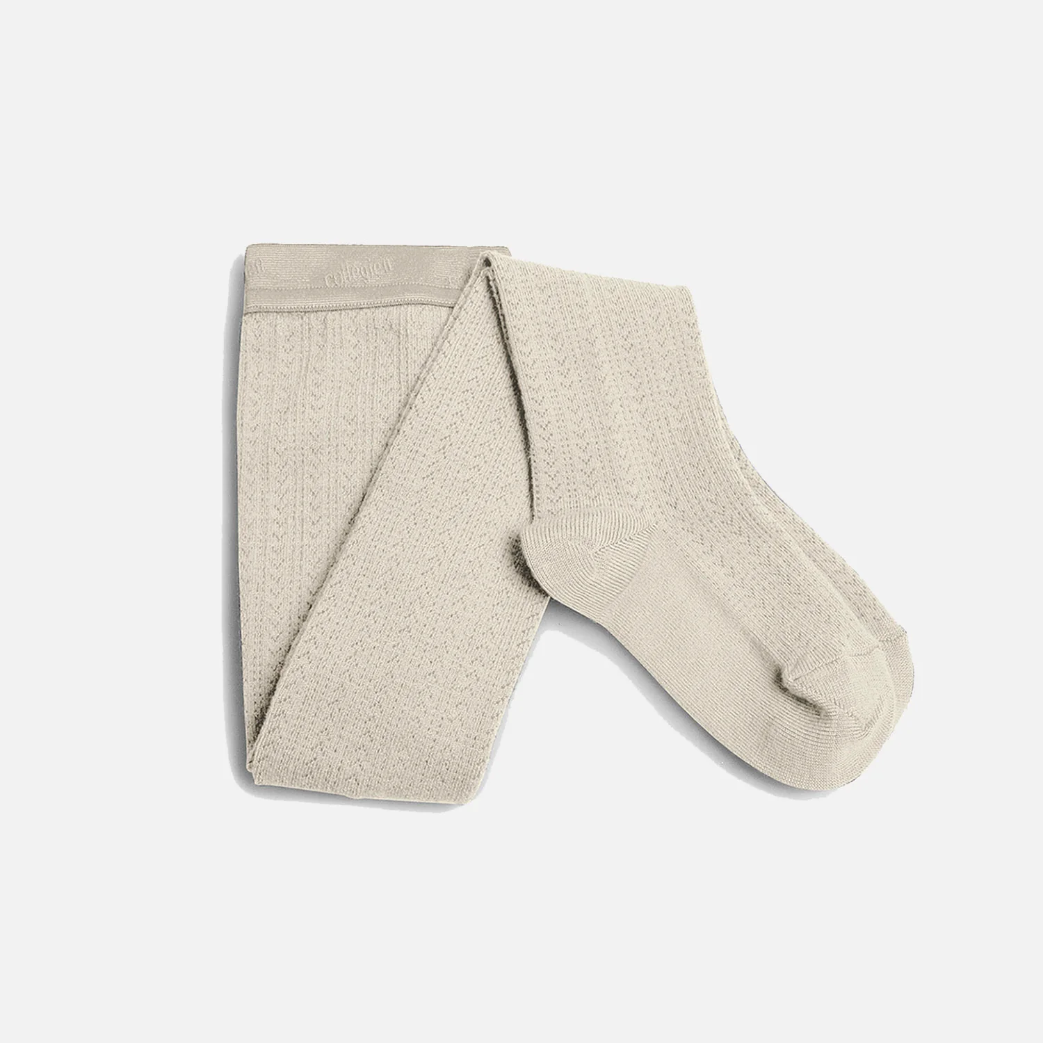 Baby & Kids Wool Pointelle Tights - Cream - Image 2