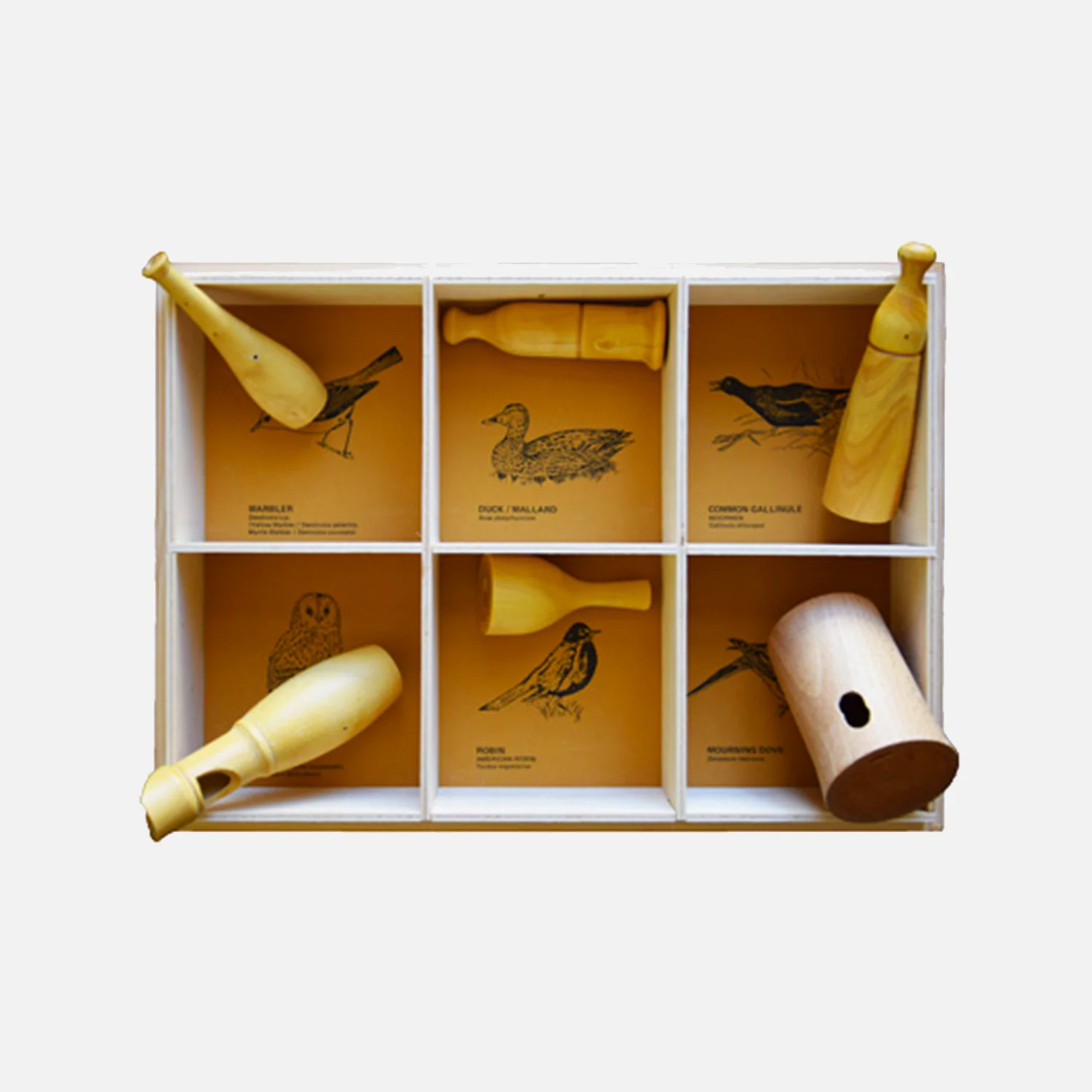 Handmade Wooden Bird Callers - Western American Birds - Set of 6 - Image 2