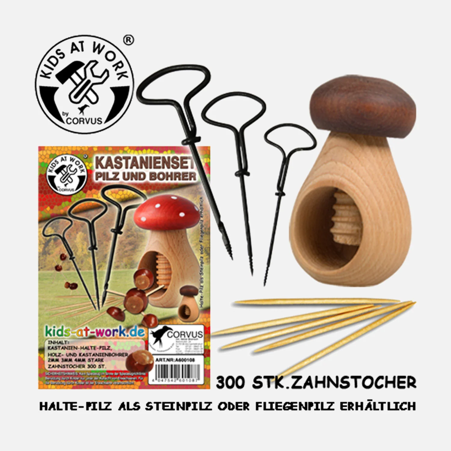 Wooden Chestnut Drill & Nutcracker Set - Image 2