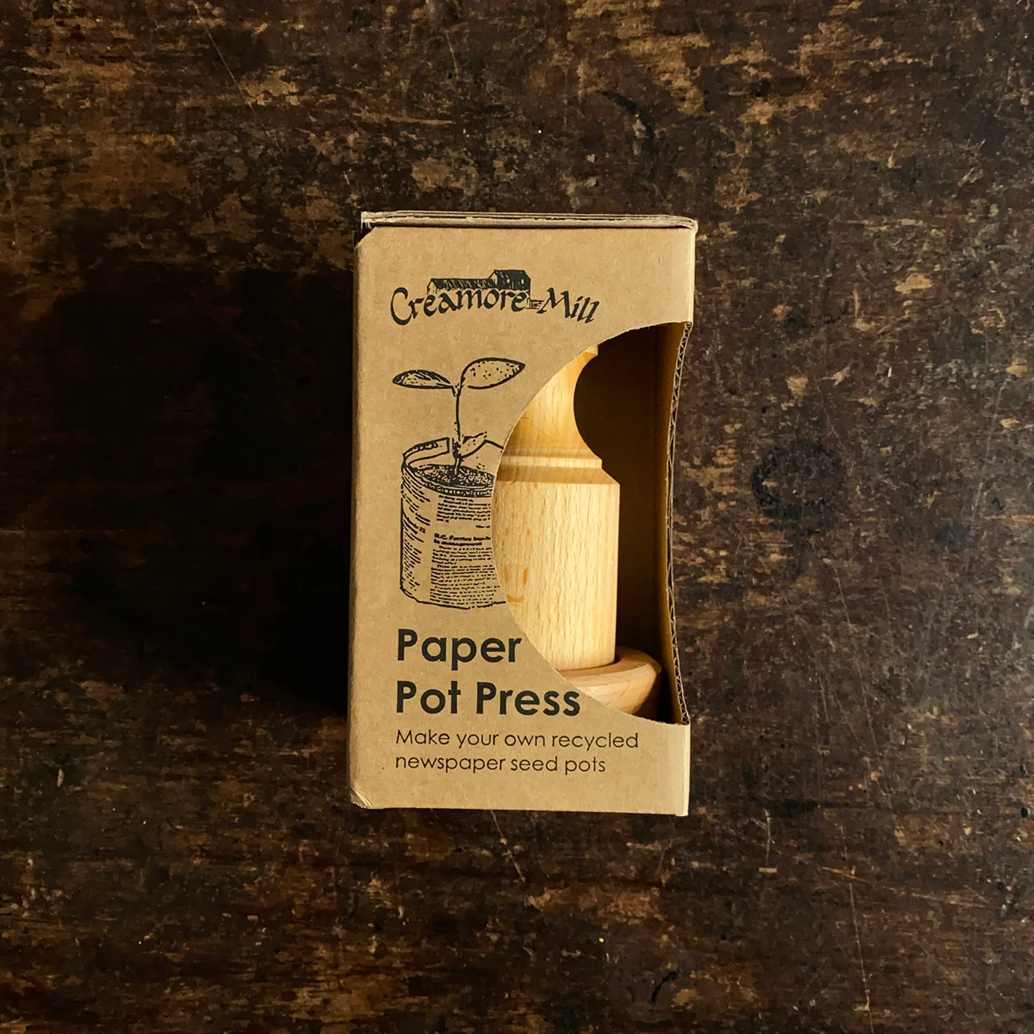 Wooden Paper Pot Press